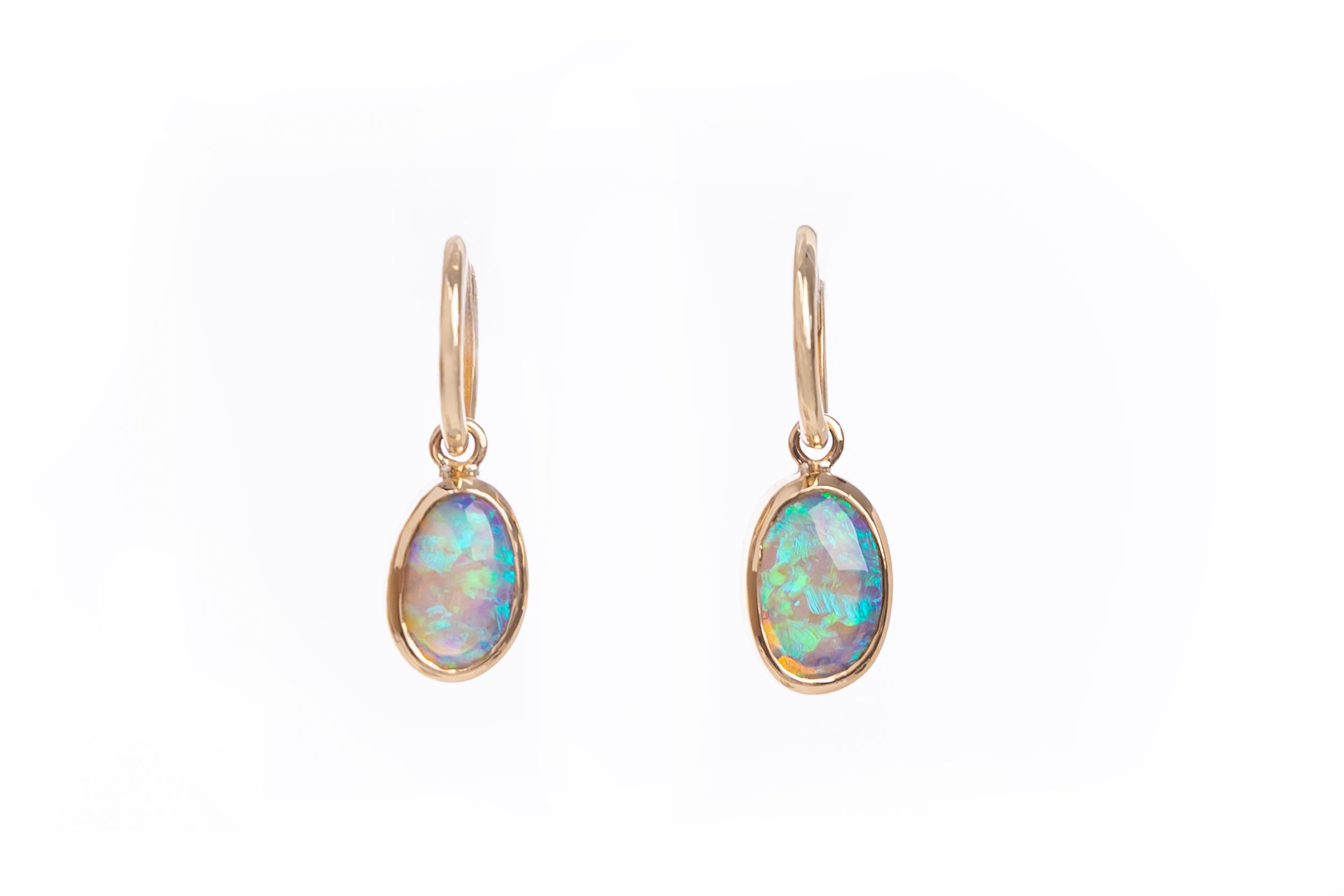 Tallaringa Natural opal earrings in 9ct yellow gold