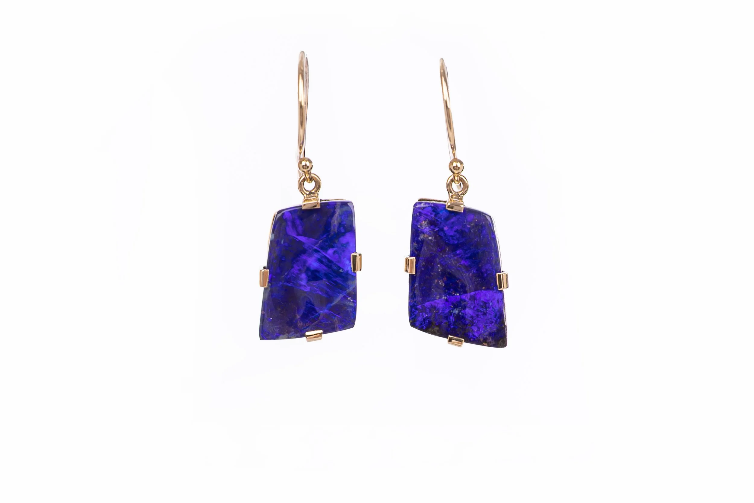 Avadale Boulder opal  earrings in solid 9ct yellow gold