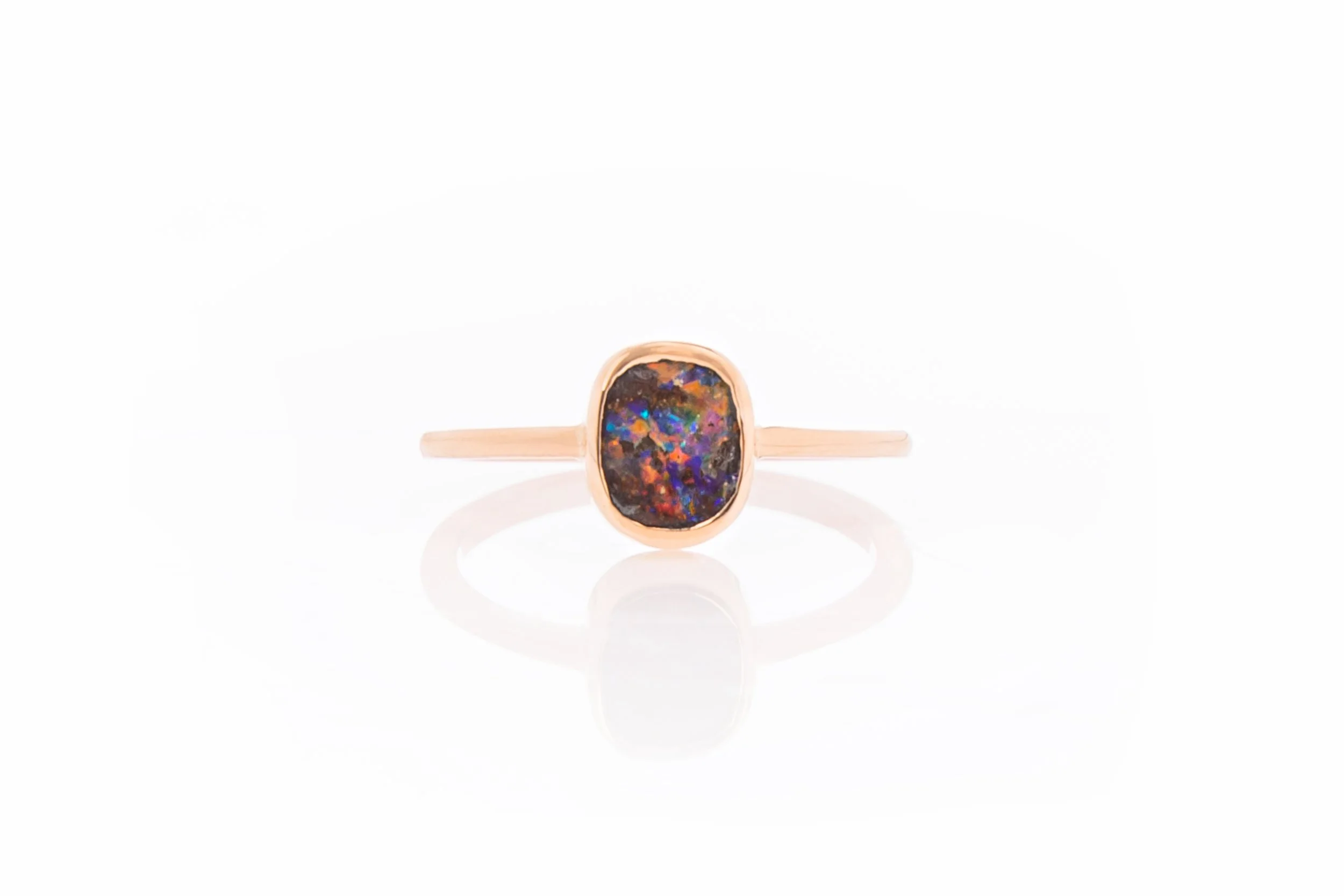 Margaret Boulder opal 9 ct rose gold. (Copy)