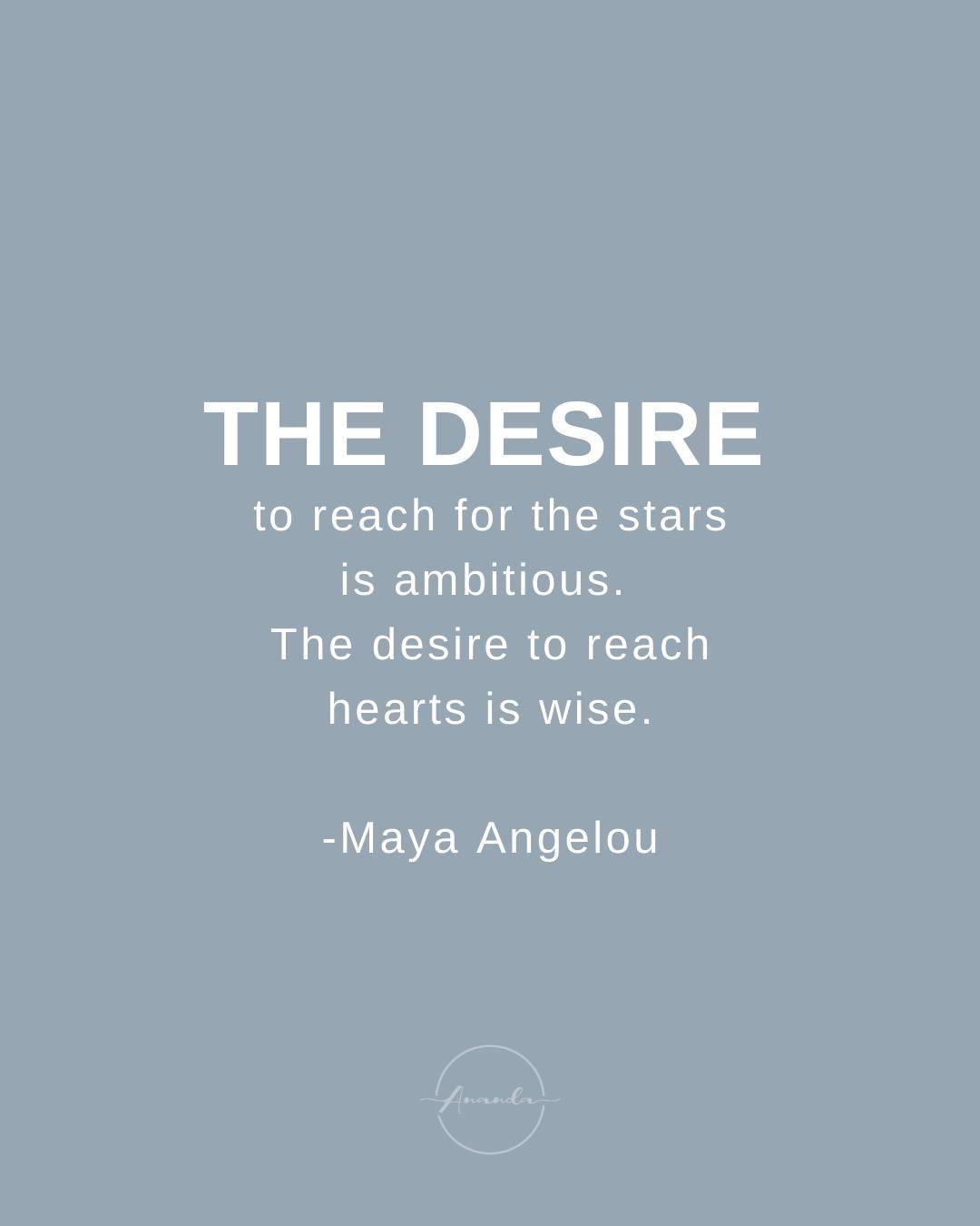 DESIRE 🩵

'The desire to reach for the stars is ambitious, the desire to reach hearts is wise' - Maya Angelou 🩵

Happy Monday

#desire #mayaangelou #ananda #move #nourish #restore