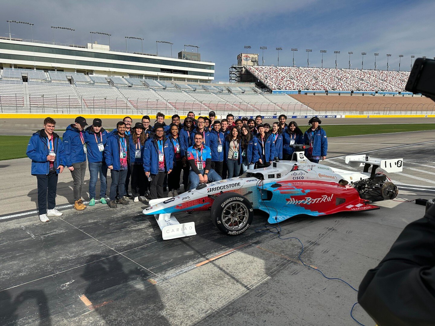 It has been a remarkable week full of highs and lows as part of the @indyachallenge at the @lvmotorspeedway during @ces on Saturday.

Three days before competition, our car suffered a hit on the track that damaged our engine severely. Our lead vehicl