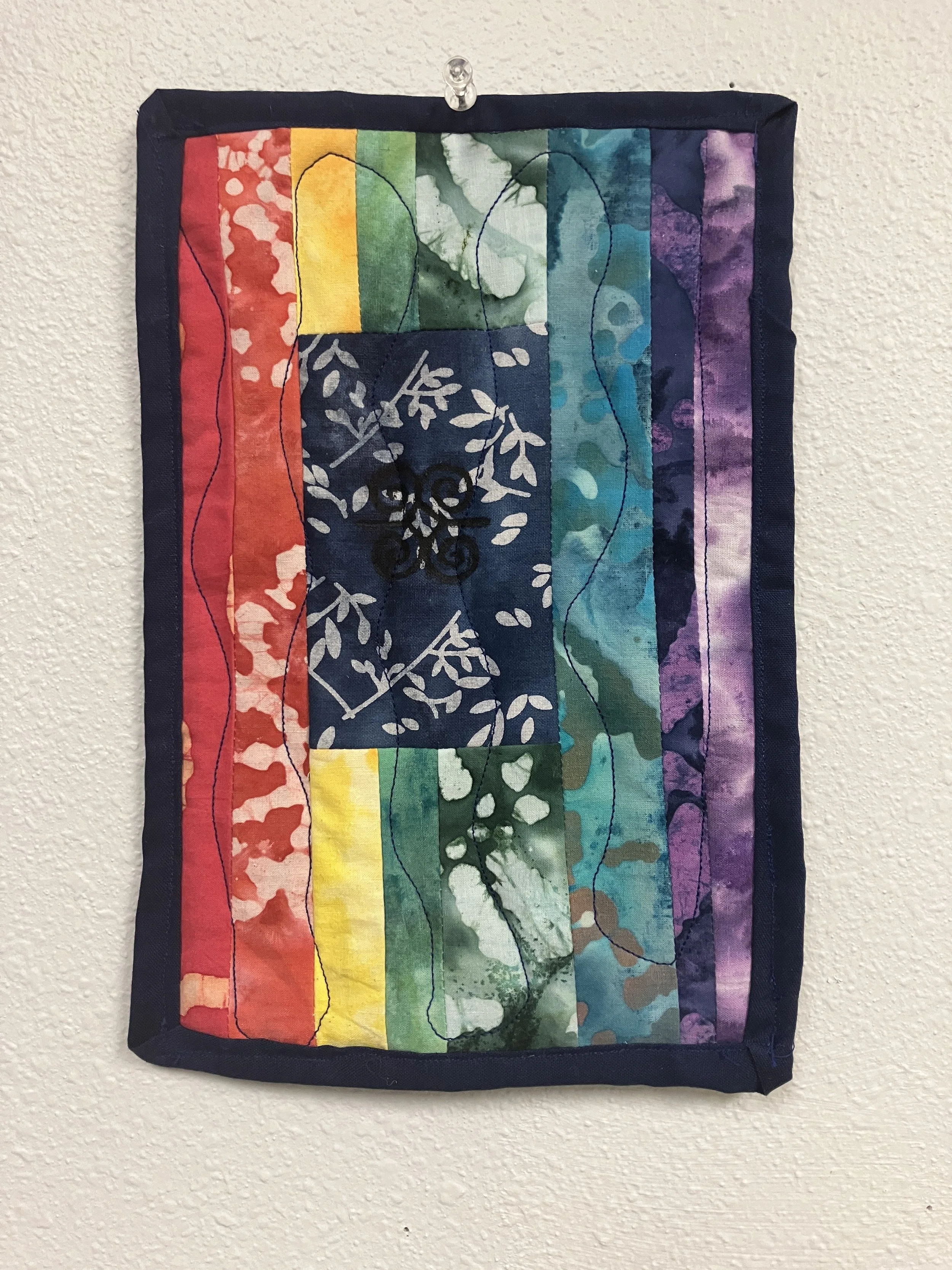 American Music (The Triplets): Rock n Roll Brotha. Cotton and acrylic paint. 6 in x 9.5 in. 2024.