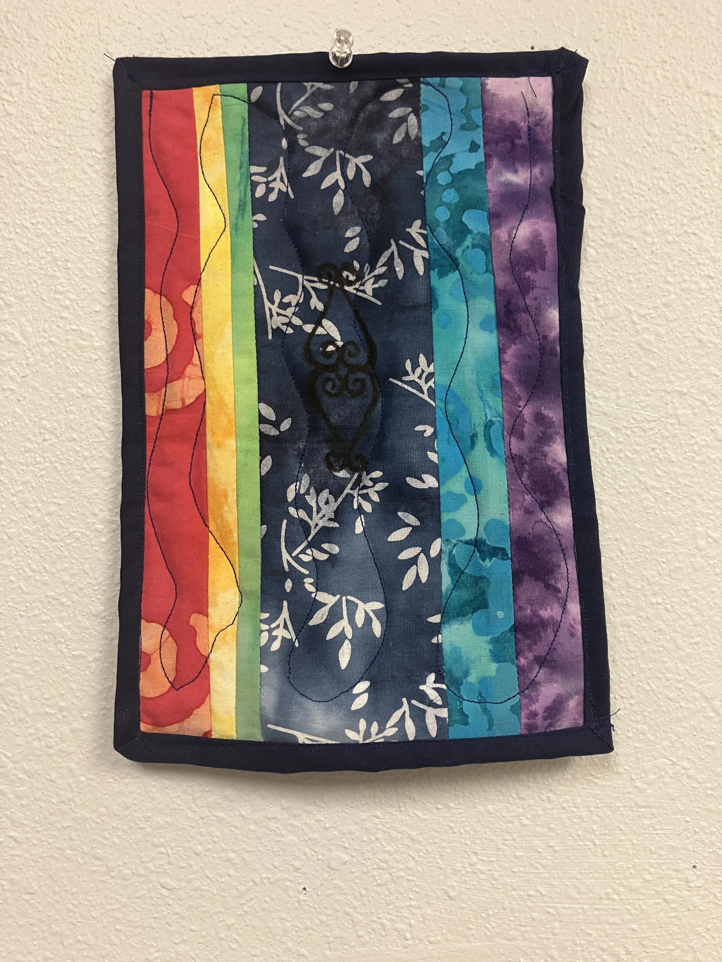 American Music (The Triplets): Jazz Brotha. Cotton and acrylic paint. 6 in x 9 in. 2024.