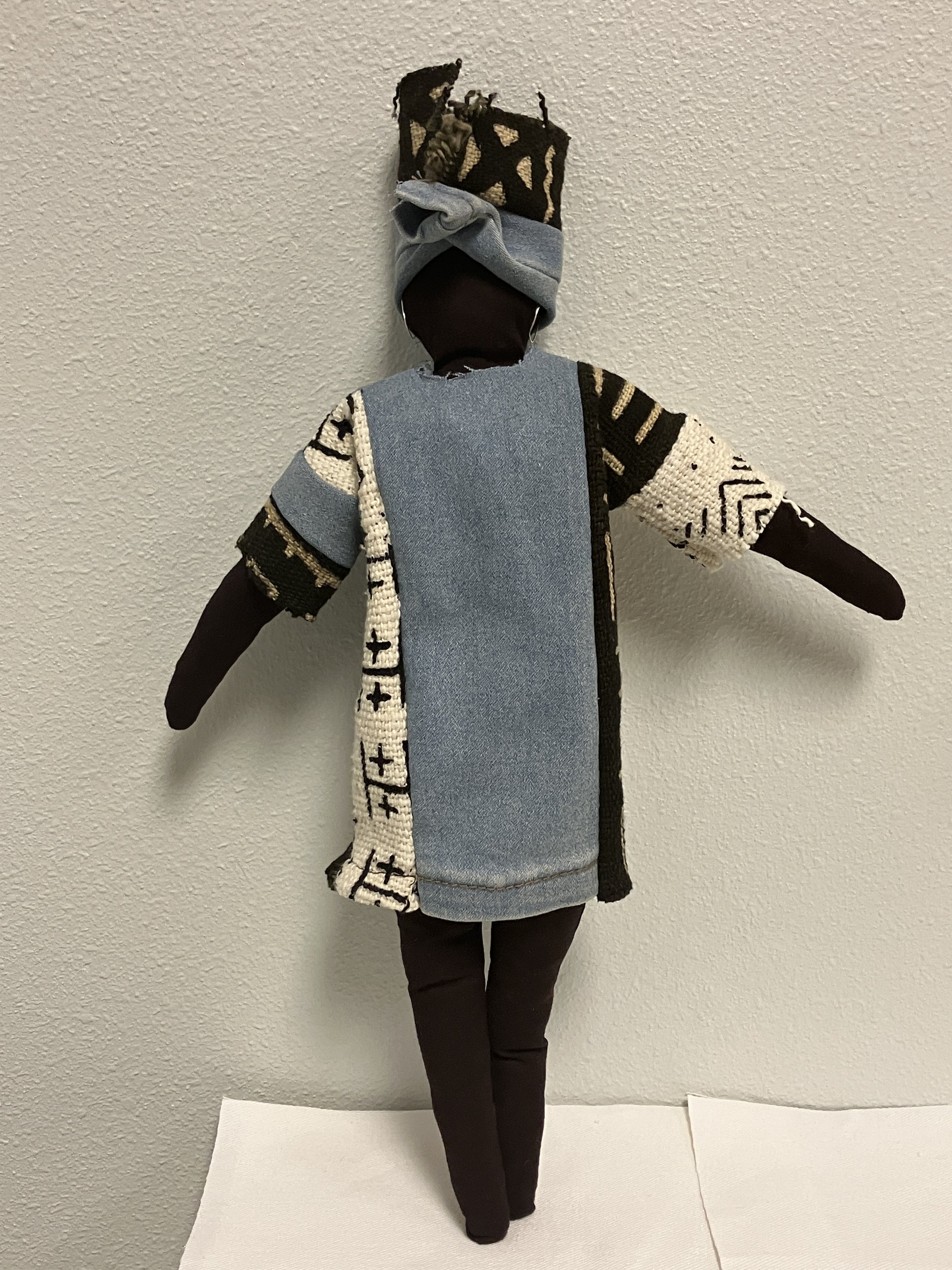Fatimah. Bògòlanfini and denim. 17 in. 2024.