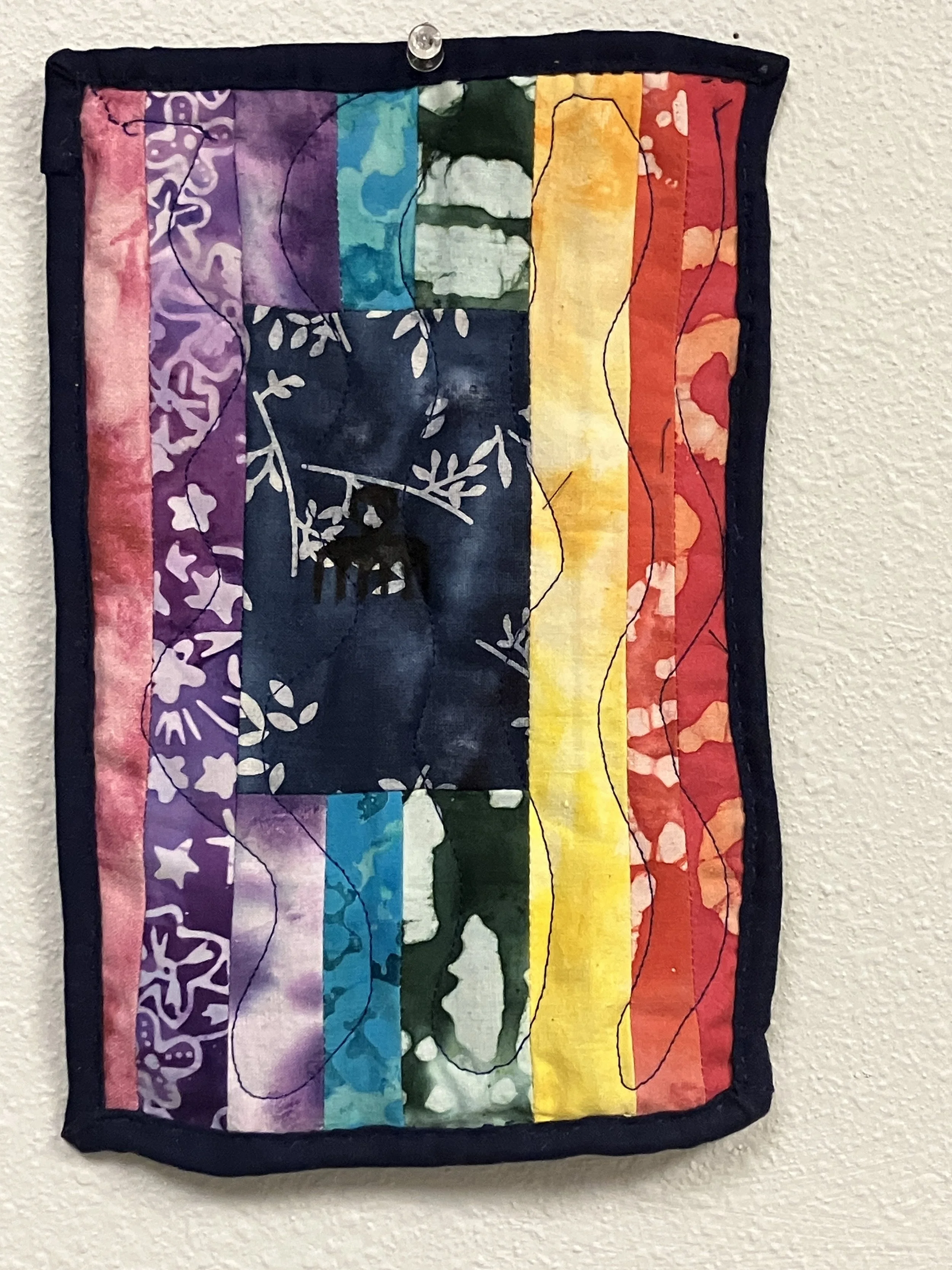 American Music (The Triplets): Rock n Roll Sista. Cotton and acrylic paint. 6 in x 9 in. 2024.