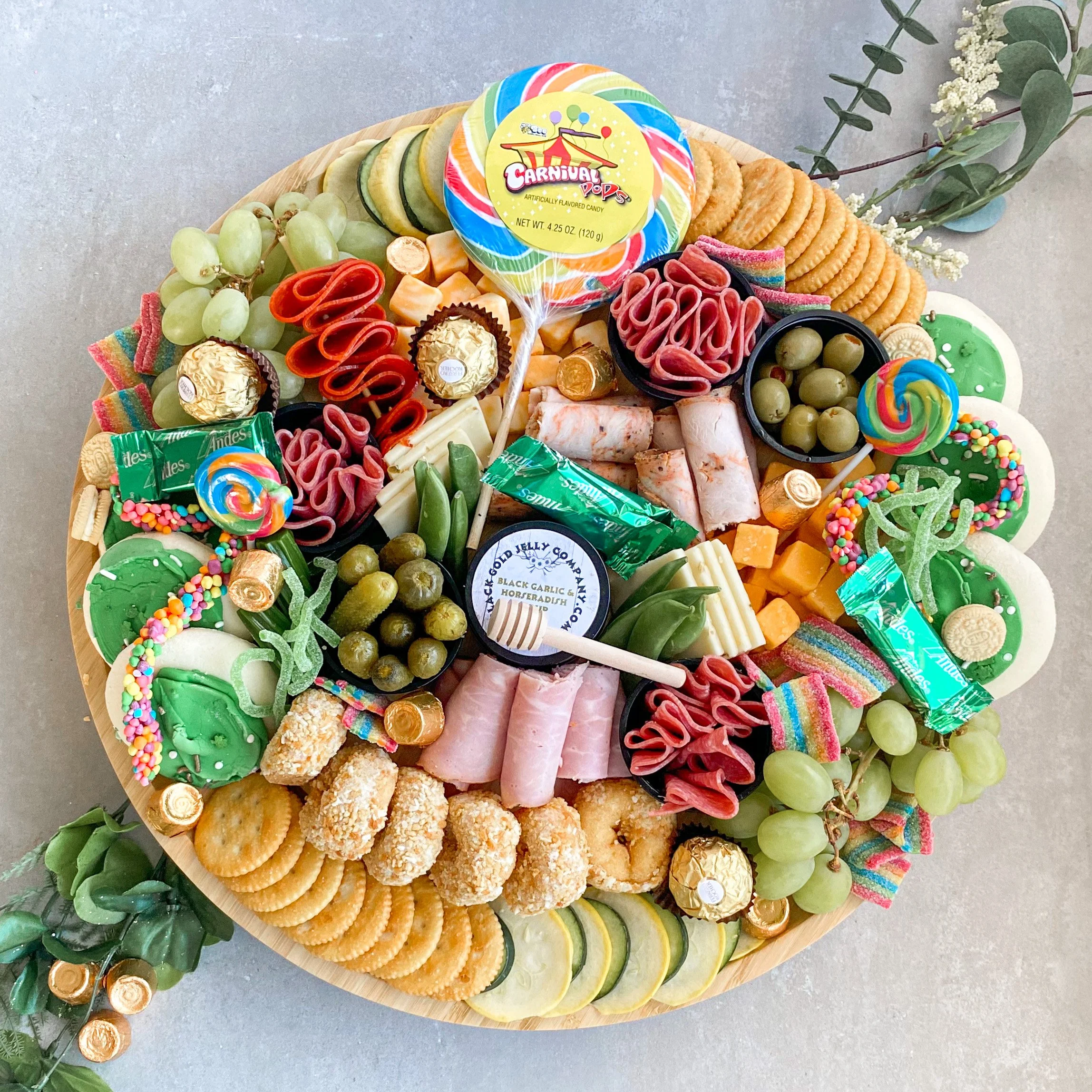 St. Patricks Day Green Gold Charcuterie Board