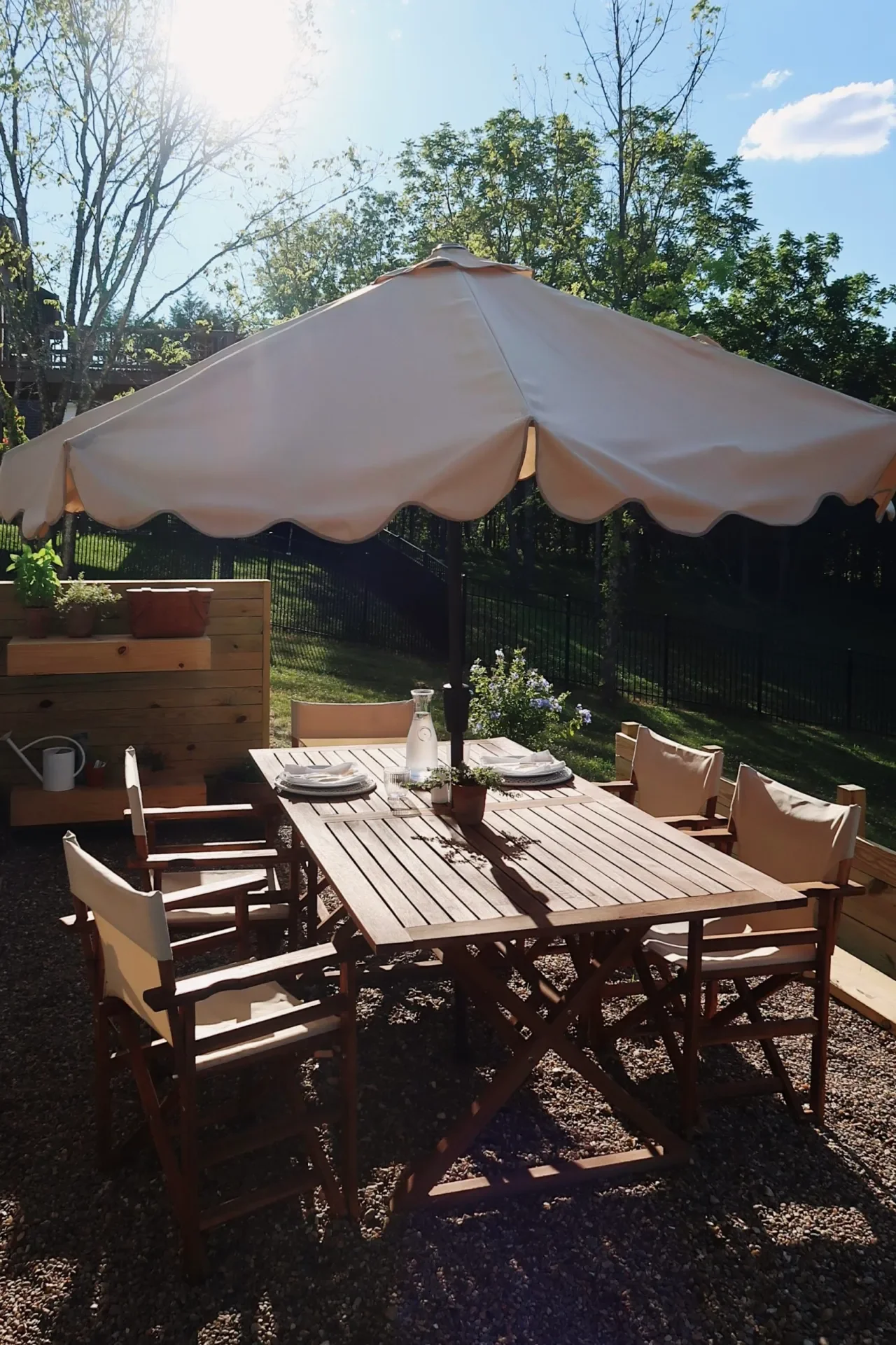 Our Outdoor Pebbled Terrace