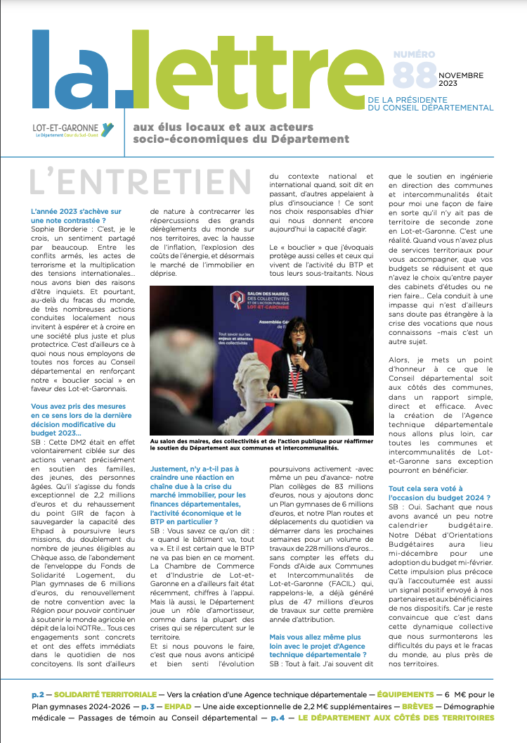 Ma Lettre n°88 - Novembre 2023 