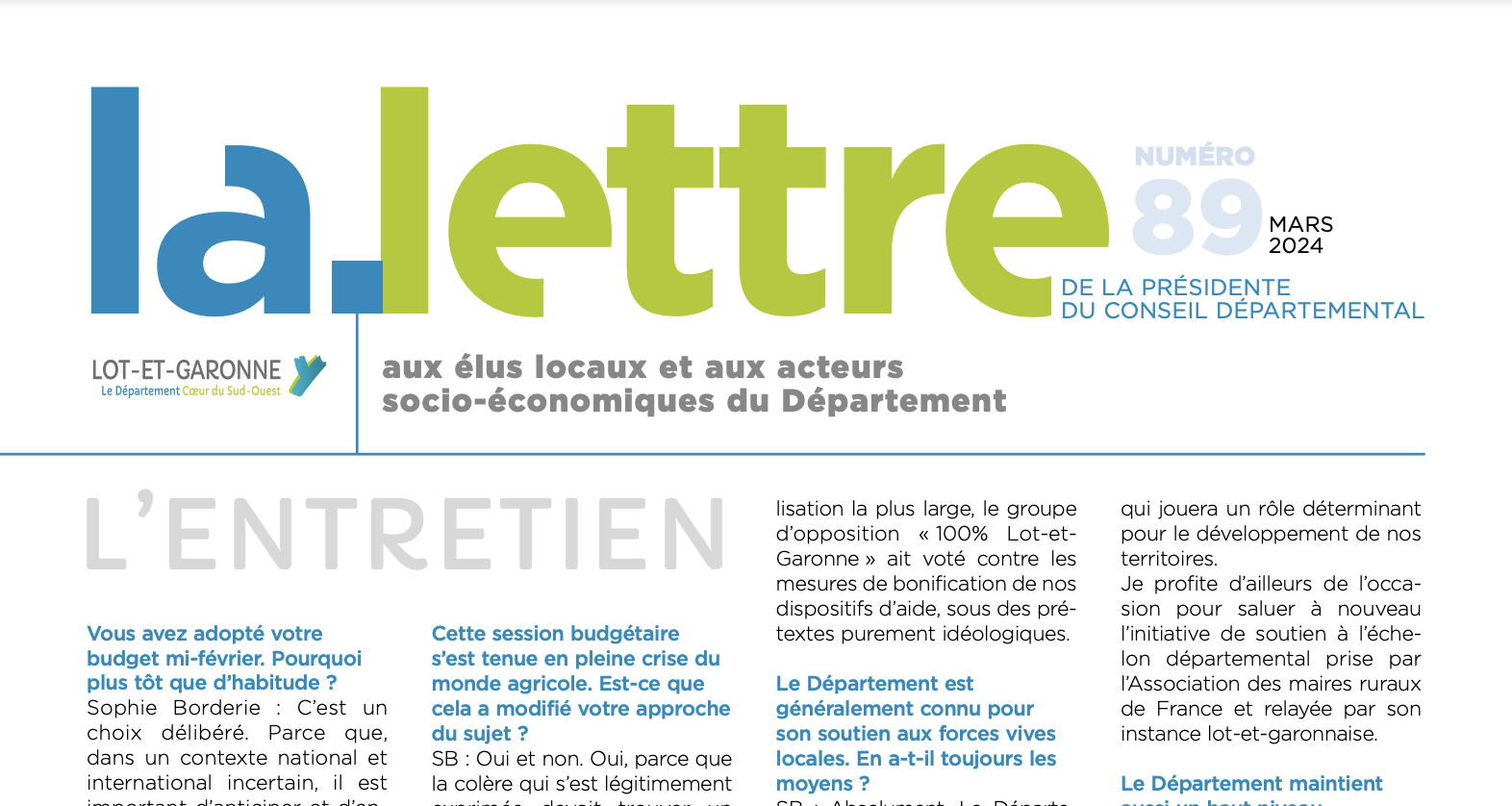 Ma Lettre n°89 - Mars 2024