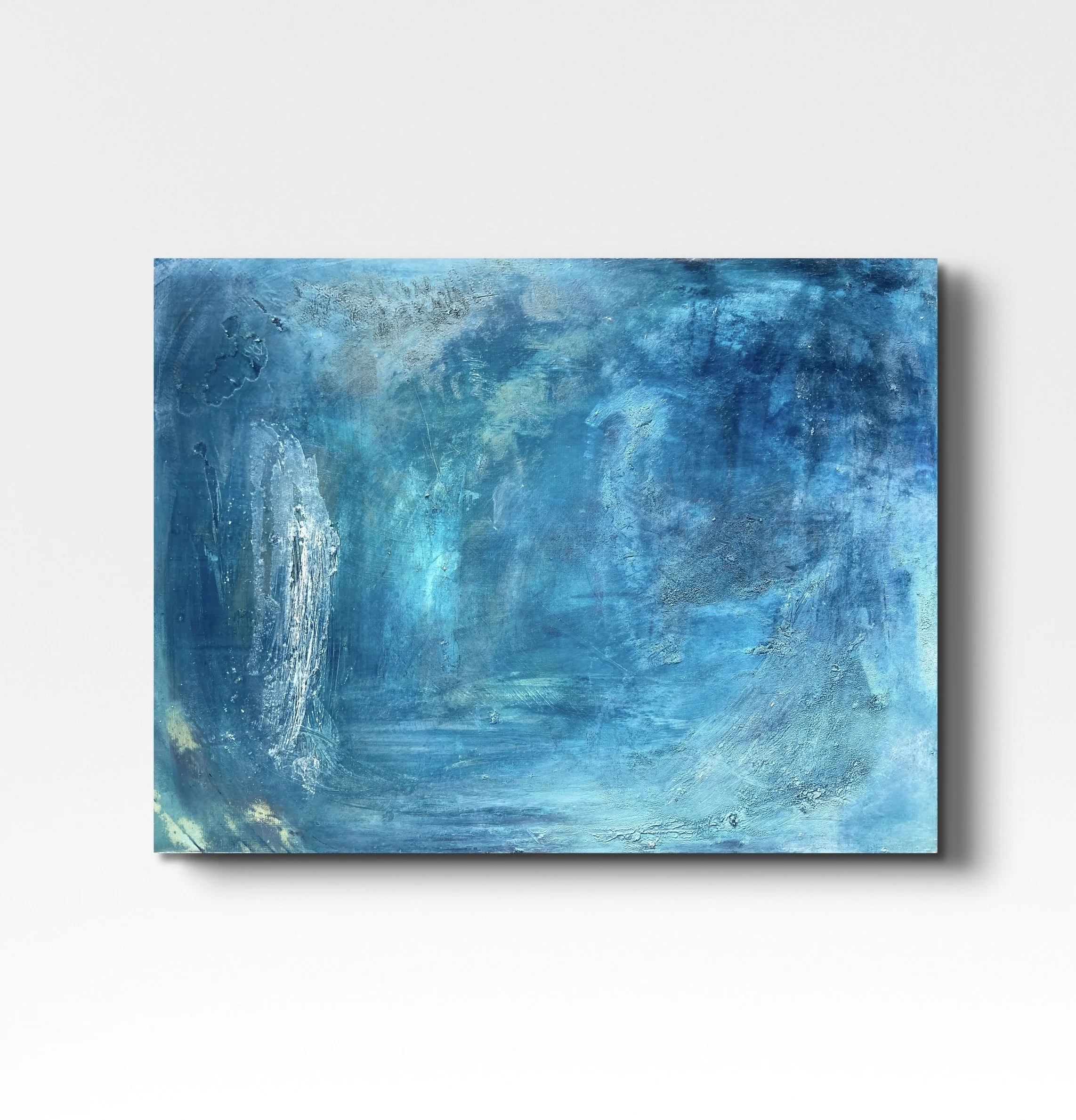 'The Sea Waiting to Take a Deep Breath' Oil and Cornish Earth Pigments on Wood Panel