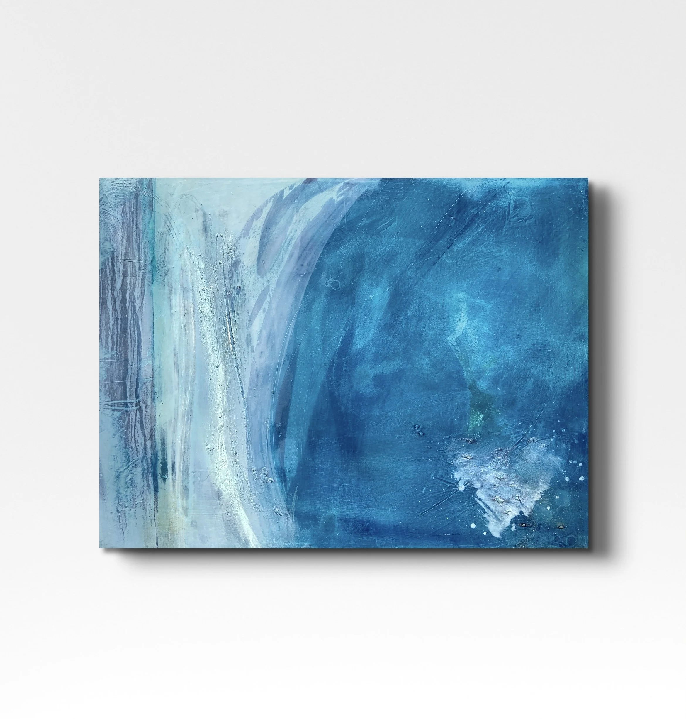 'Sharing Pauses Only With the Waves' Oil and Cornish Earth Pigments on Wood Panel