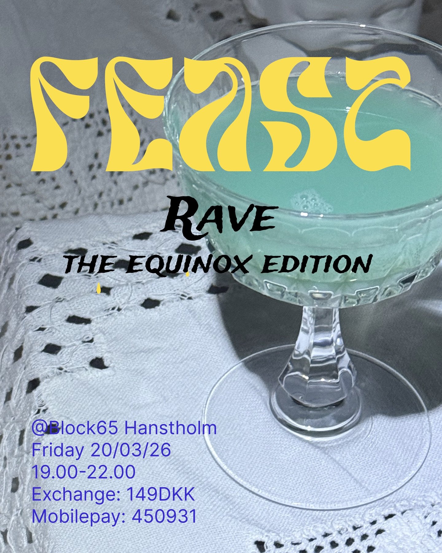 Feasties!

Let&rsquo;s rave!

Join us for the Equinox transit. 
Embody the birth of literally
E V R Y T H I N G. 
On Spring Equinox a new cycle begins. It&rsquo;s the conception of your souls desire, evolving to break out and break through.
It&rsquo;