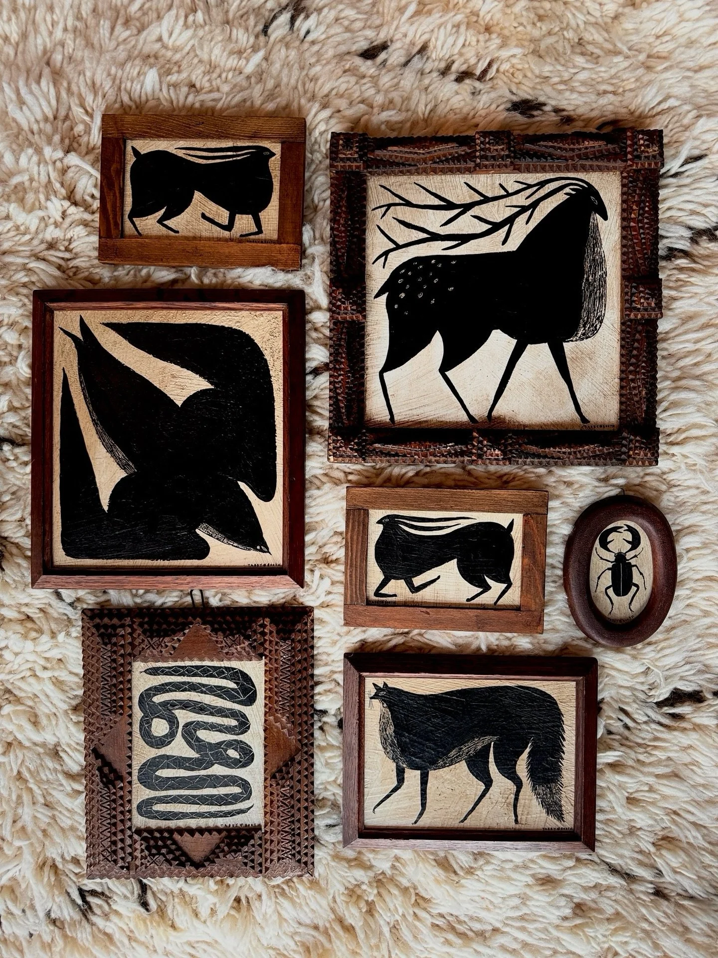 A brand new collection of nine works by Cornwall-based artist Tabby Booth, featuring two striking statement owls alongside a series of her much-loved animals and creatures, each beautifully presented in decorative antique frames.

Perfect for gifting