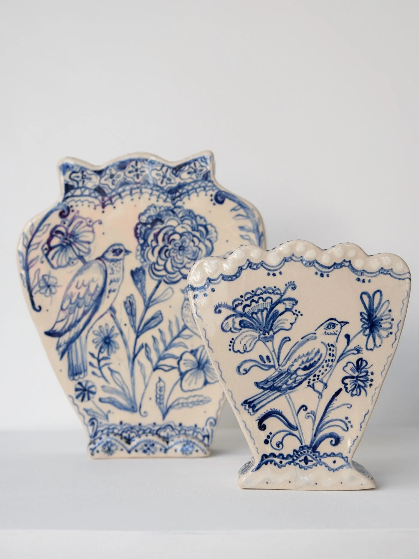 Laura Winstone&rsquo;s iconic hand-painted motifs adorn her beautifully crafted ceramic works.

Each piece features highly detailed cobalt blue depictions of the natural world, referencing the heritage of blue and white ceramics through a refined, co