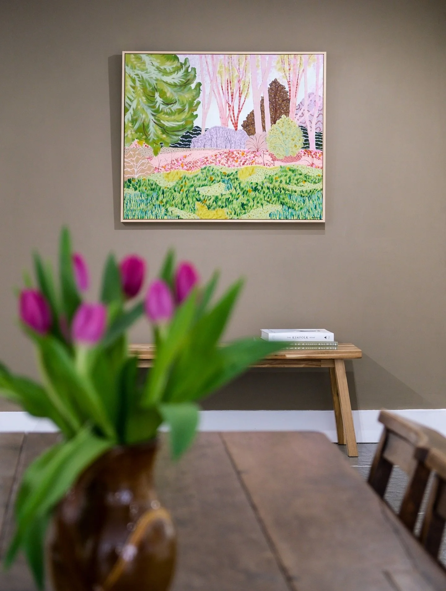 A significant work within Jo&rsquo;s spring collection, The Promise Of Spring beautifully captures her distinctive attention to detail and her quietly captivating interpretation of pattern within the landscape. 

There is a gentle rhythm to the piece