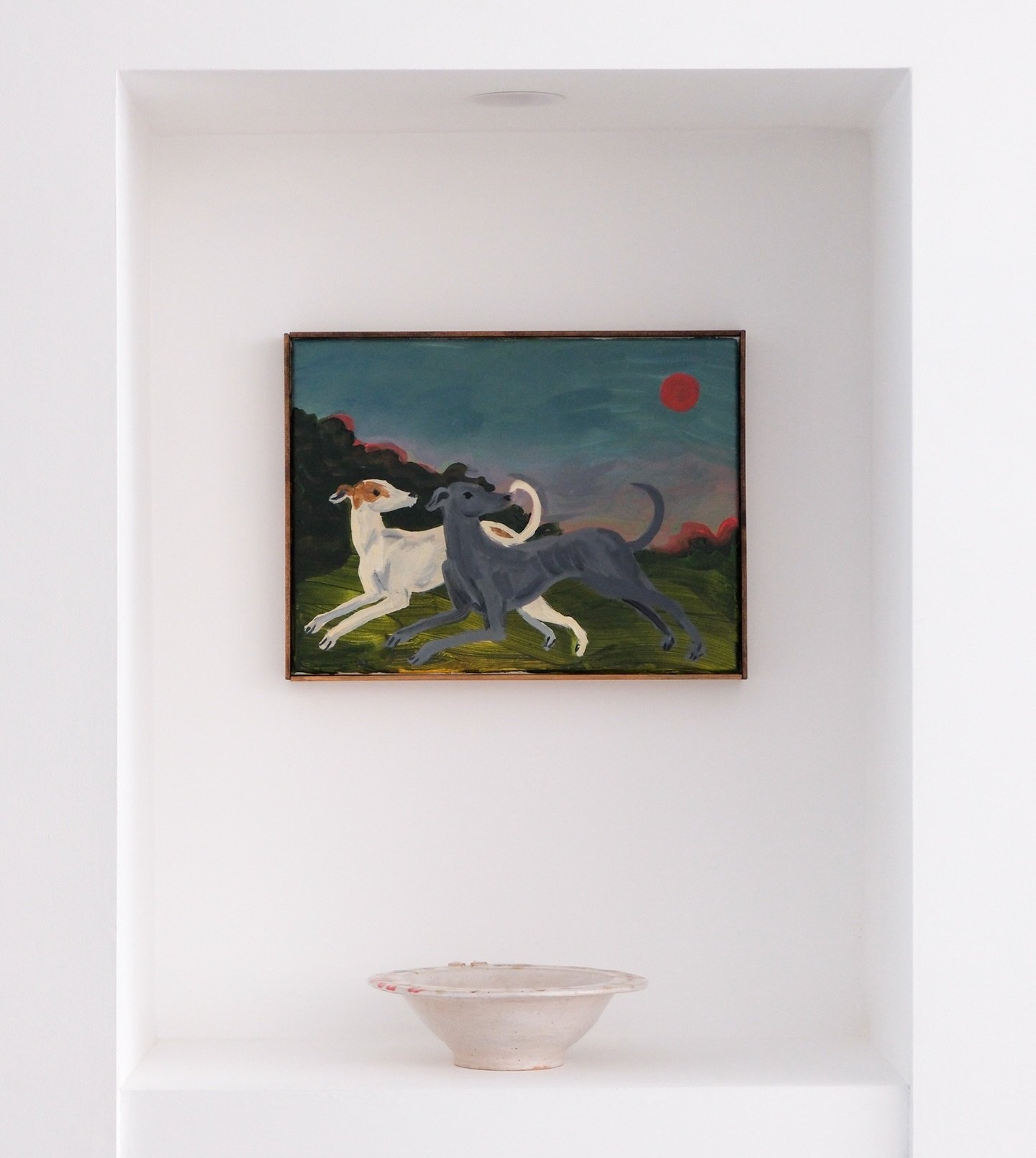 Racing Whippets &amp; an Introduction bowl 

A brilliant pairing of works from Frankie Thorp and Jessica Tremaine. 

Gallery re opening on Wednesday and we look forward to welcoming you.