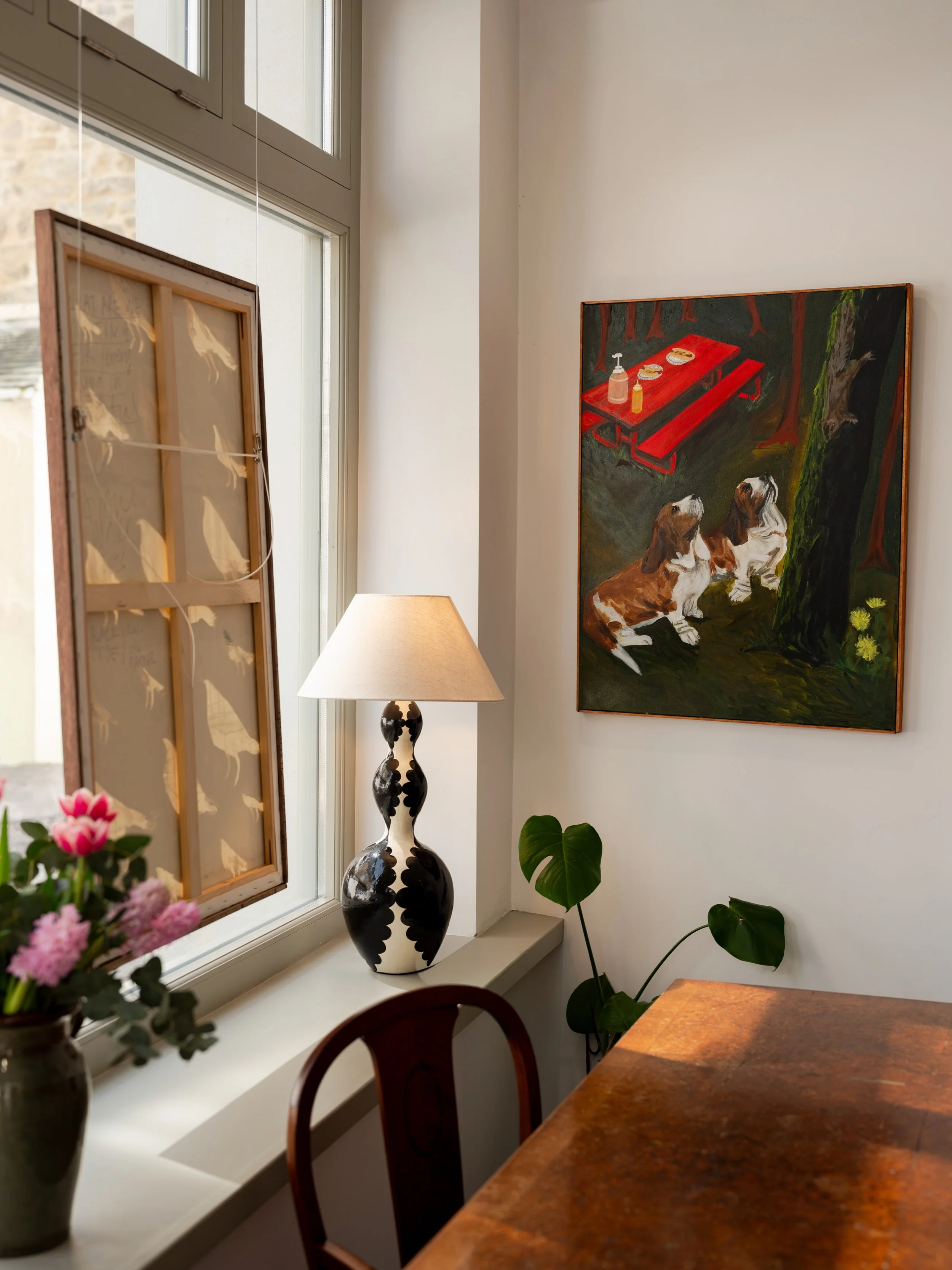 Earlier this May, we were delighted to welcome Victoria Fowle to the gallery with our first collection of her beautifully made ceramic lamps.

Each piece is entirely coil-built by hand and masterfully shaped, with architectural forms and rich painter