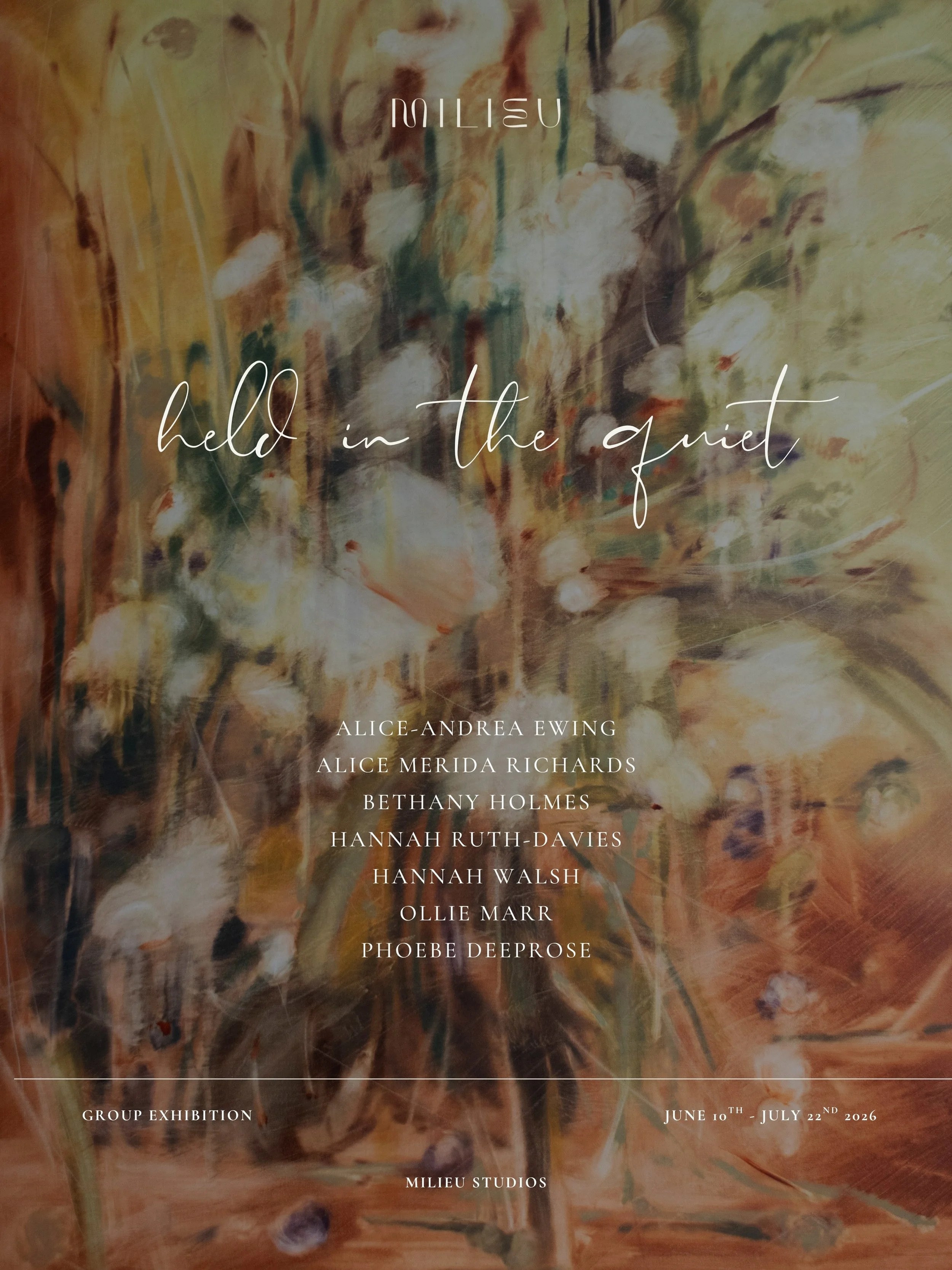 Held In The Quiet.

A group exhibition featuring work from seven contemporary artists spanning painting, sculpture, and ceramics.

We are proud to present this exceptional collection of works, launching on Wednesday 10th June.

As always we invite yo