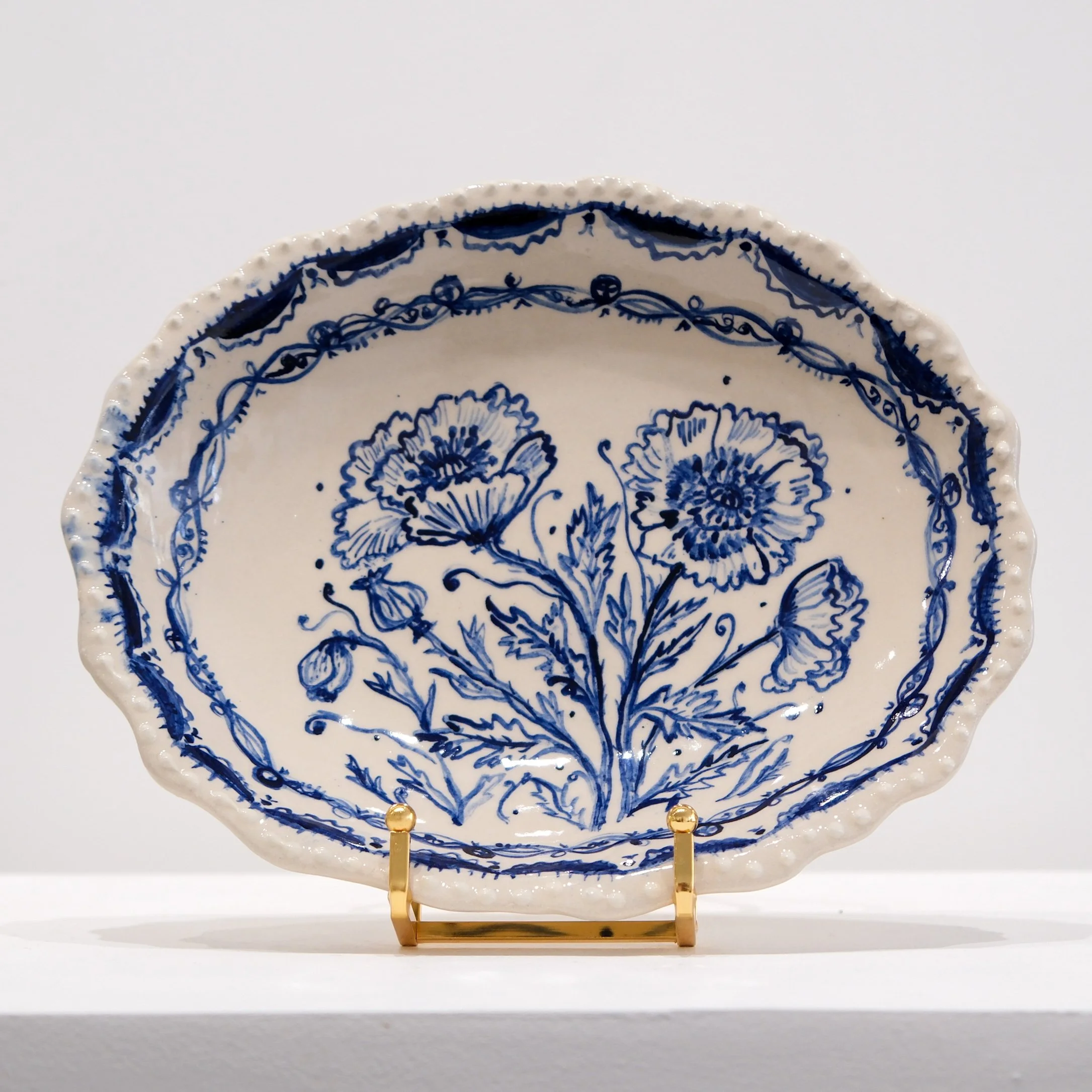 LAURA WINSTONE - WILD POPPY OVAL PLATTER