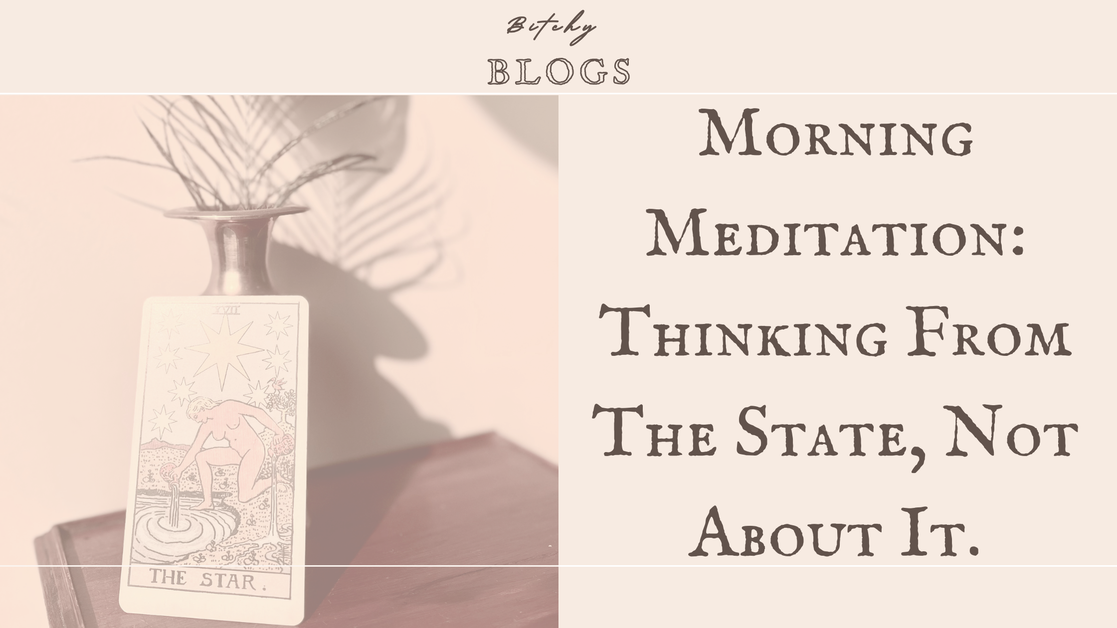 Morning Meditation: Thinking From The State, Not About It.