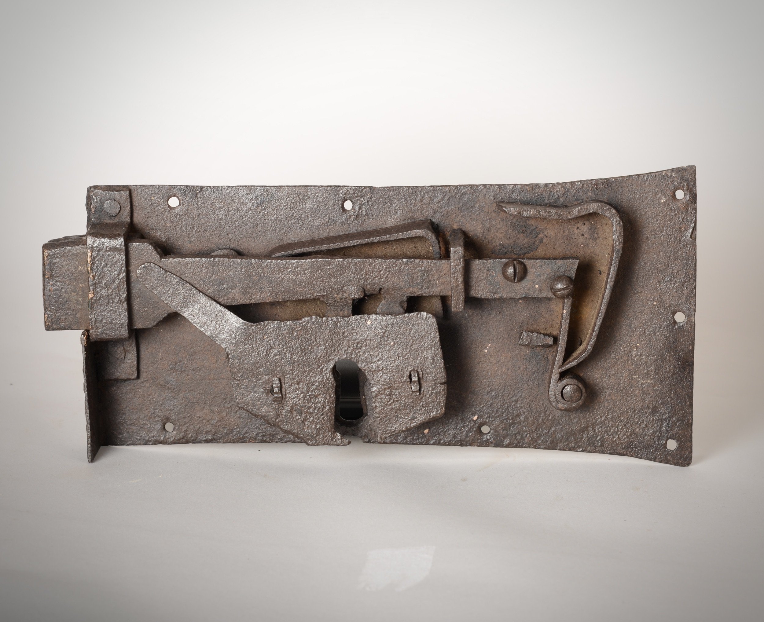 antique rim lock. C17th iron lock