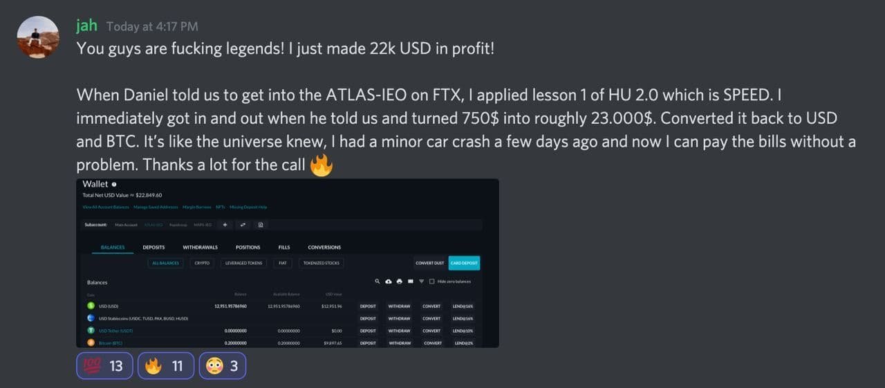 A digital wallet showing a total value of over $22,000 USD, with various cryptocurrency balances and transaction options.