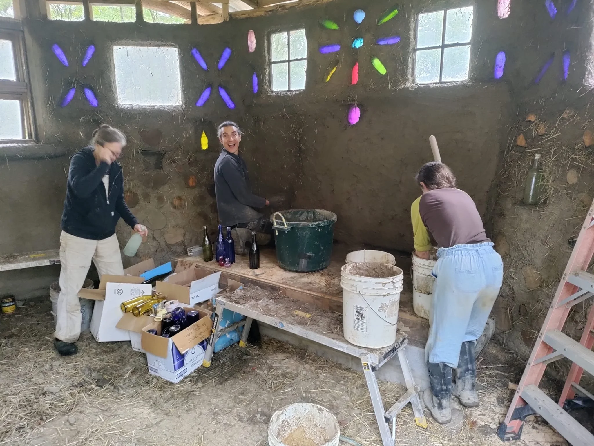 2 Part Log Cabin Sauna/Strawbale Wall Workshop Part 2