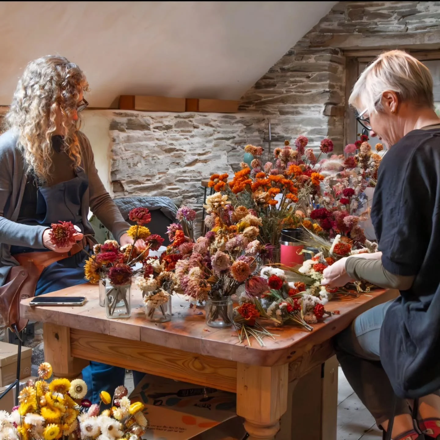 We have been busy preparing our dried flowers for the Millbrook Christmas market. This Sunday from 11am-4pm. Hope to see you there!
