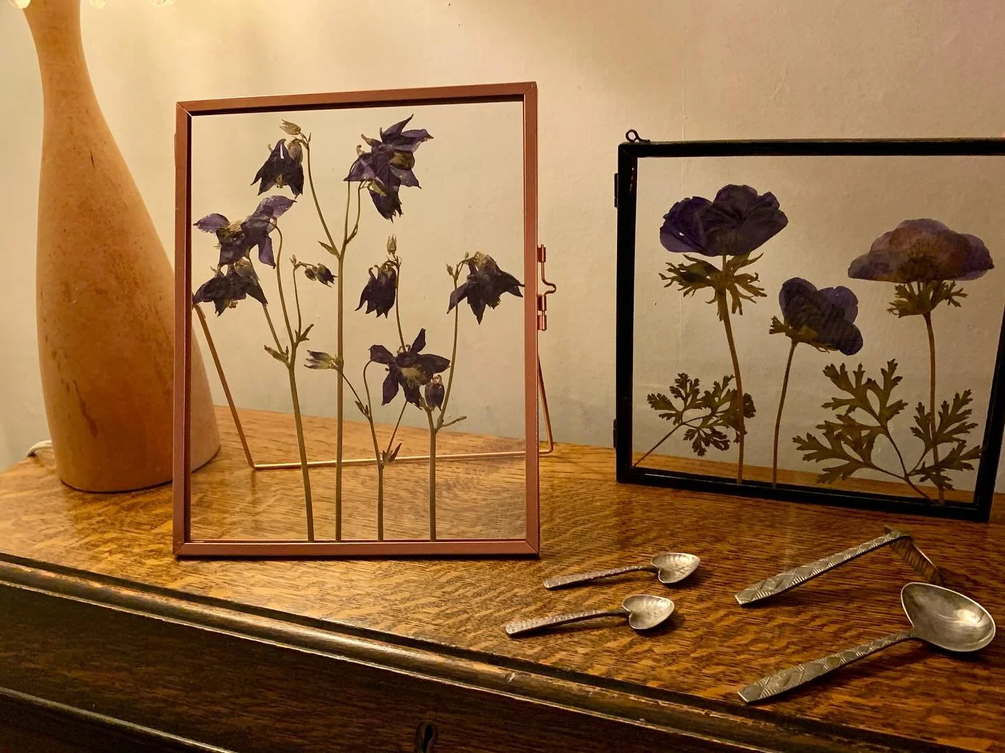 Pressed flowers&hellip;. Turning our blooms into art.  We&rsquo;ll have a small selection of these available this weekend at Millbrook Christmas market