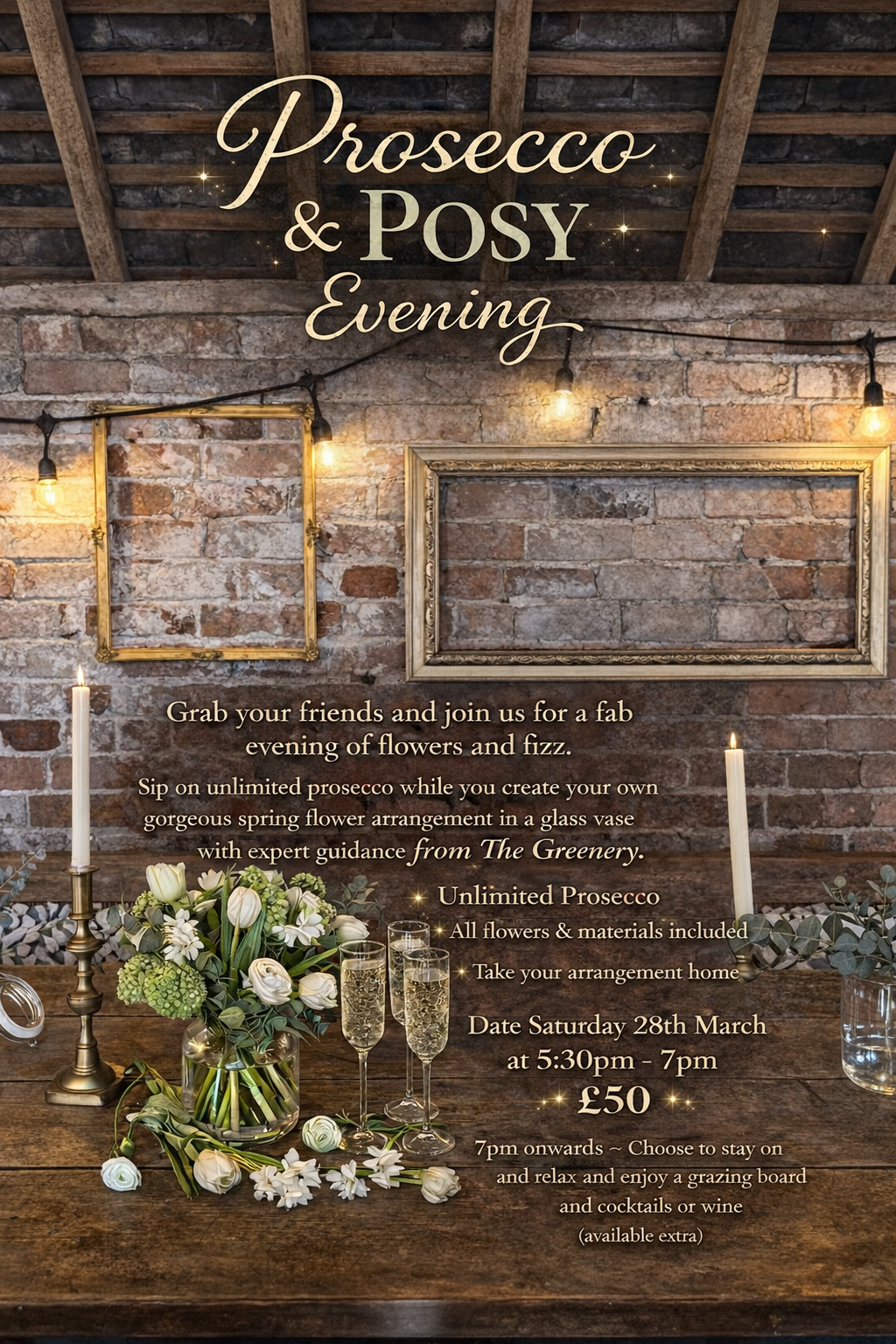 Prosecco and Posy Workshop