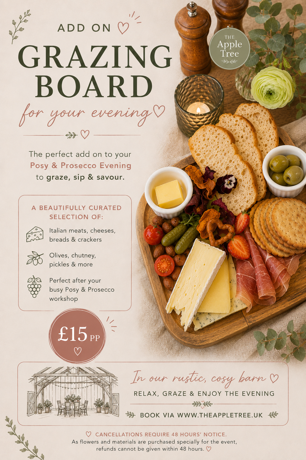 Add on: Posy and Prosecco Grazing Board