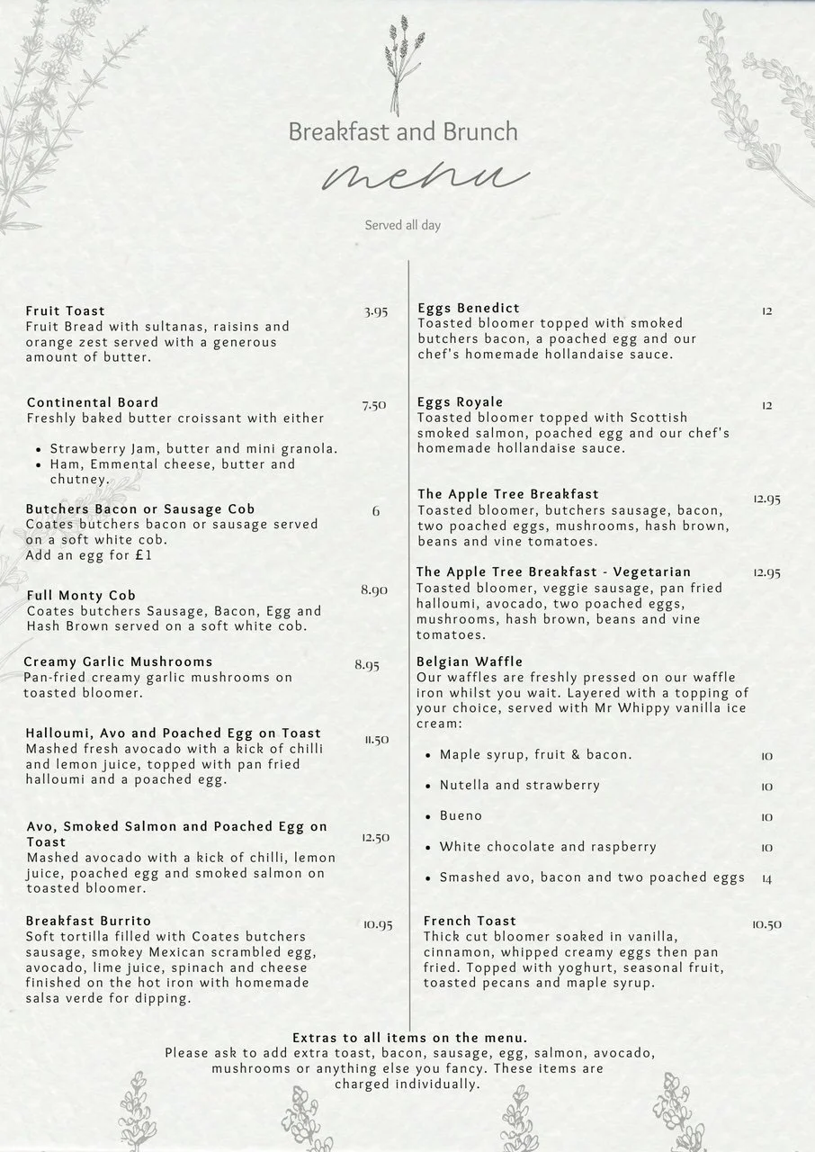 Menu — The Apple Tree Gift Shop and Teahouse