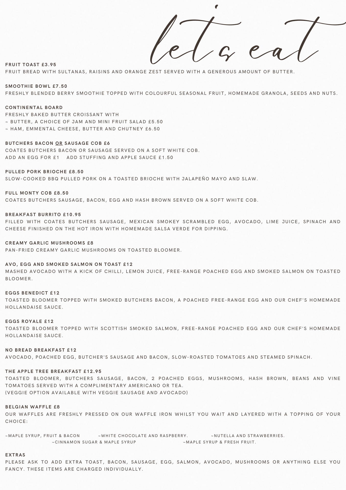 Menu — The Apple Tree Gift Shop and Teahouse