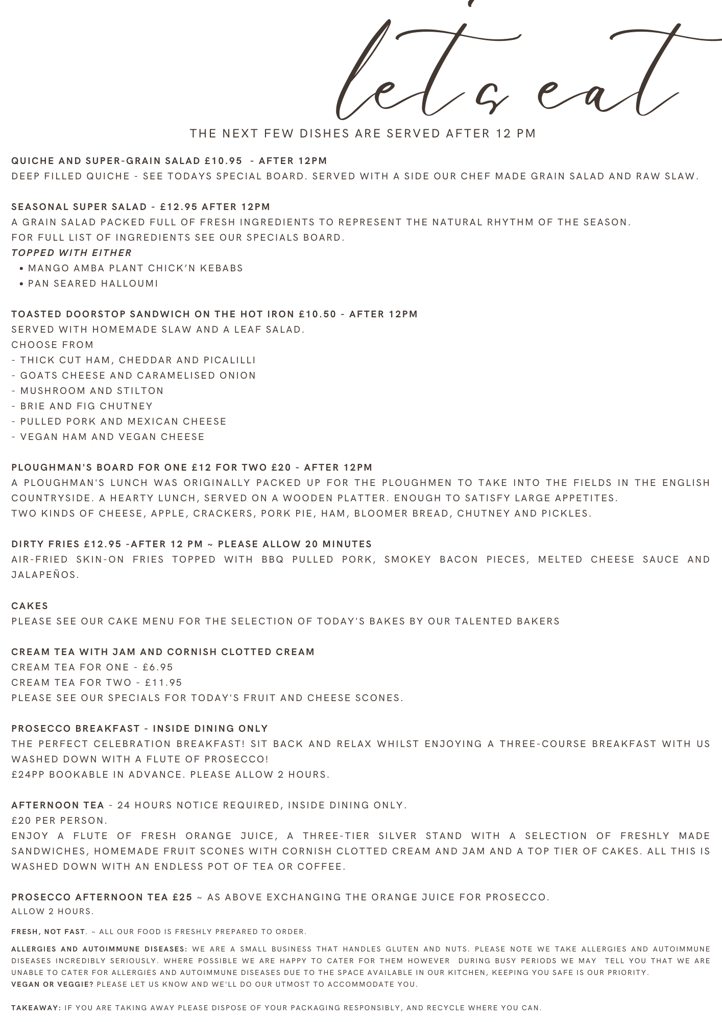 Menu — The Apple Tree Gift Shop and Teahouse