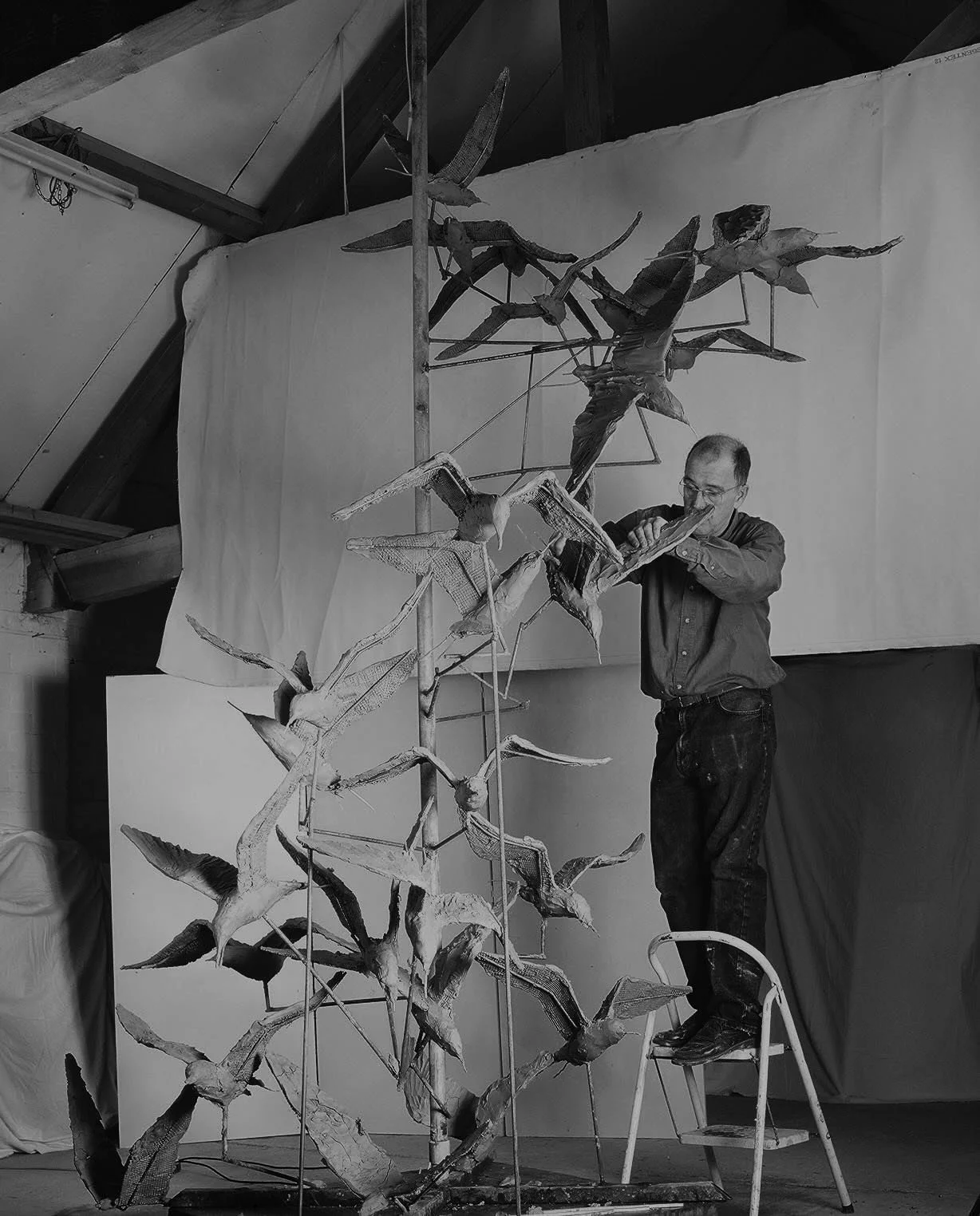 We&rsquo;re enjoying organising our archive photos and came across these of Lloyd and Judith sculpting in their studios. We thought we would share with you. @leblancfoundry #lloydleblanc #judithholmesdrewry