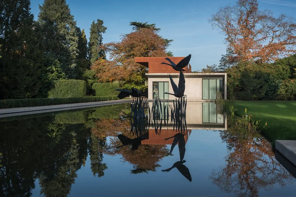 Three Swans in Flight Sculpture by Lloyd Le Blanc