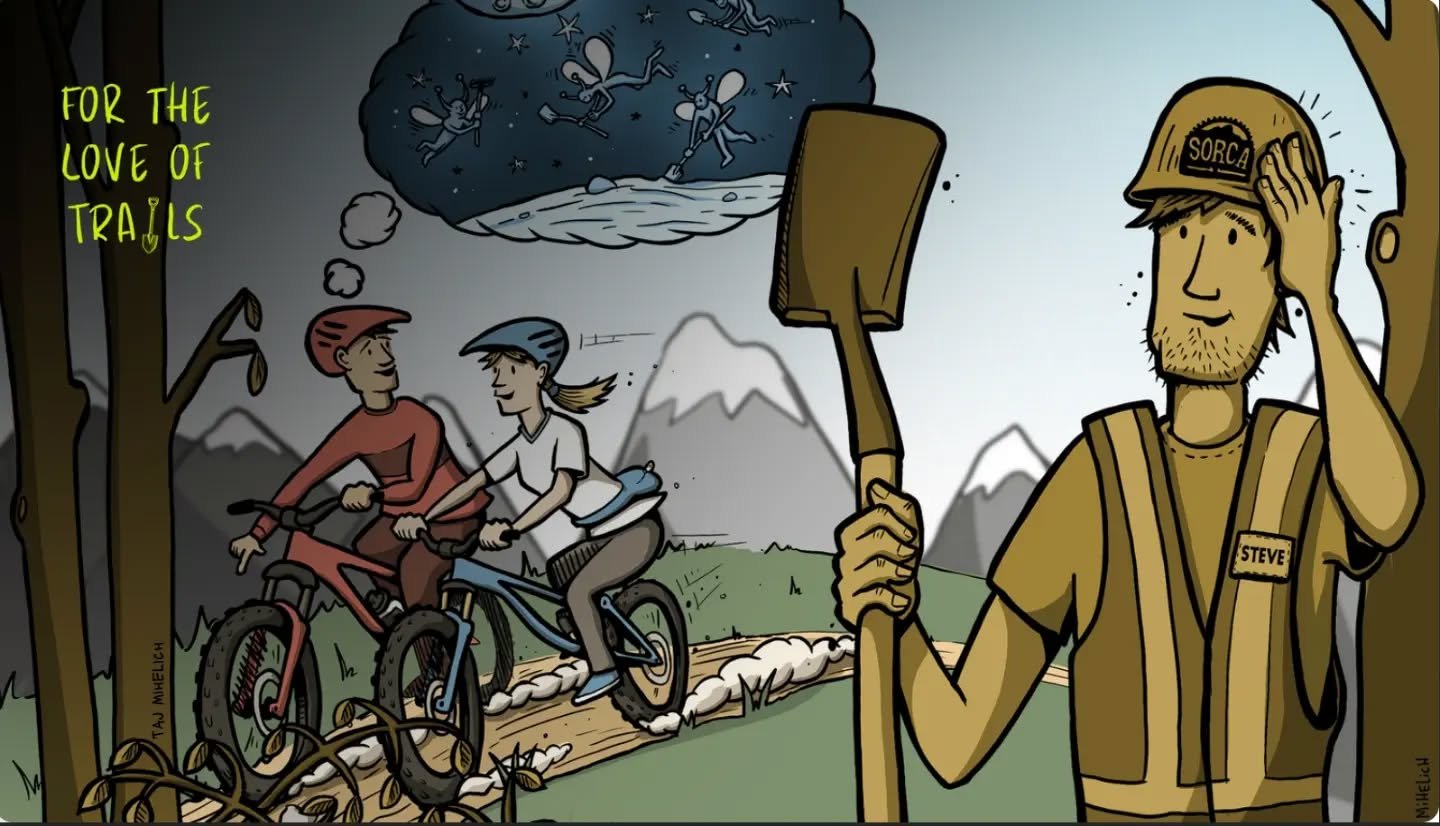 As the "For the Love of Trails" campaign wraps up, SORCA is extending our gratitude to @tourismsquamish for their outstanding partnership in trail stewardship. Many of you saw the engaging video series rolled out across feeds this summer; h