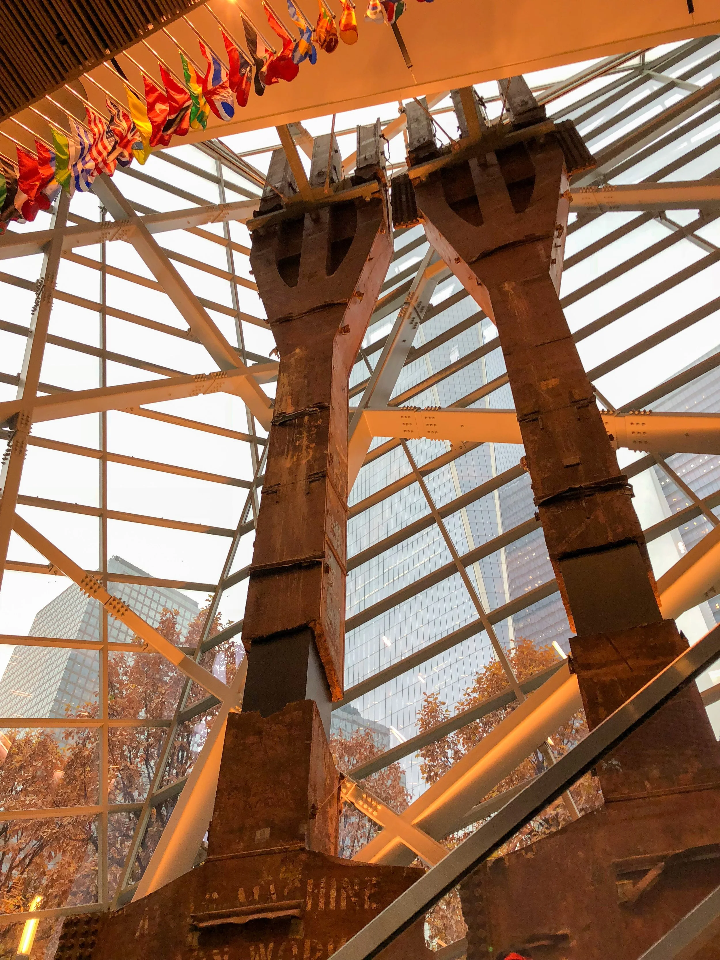  Some of the original steel beams that remained from the World Trade Centers. 