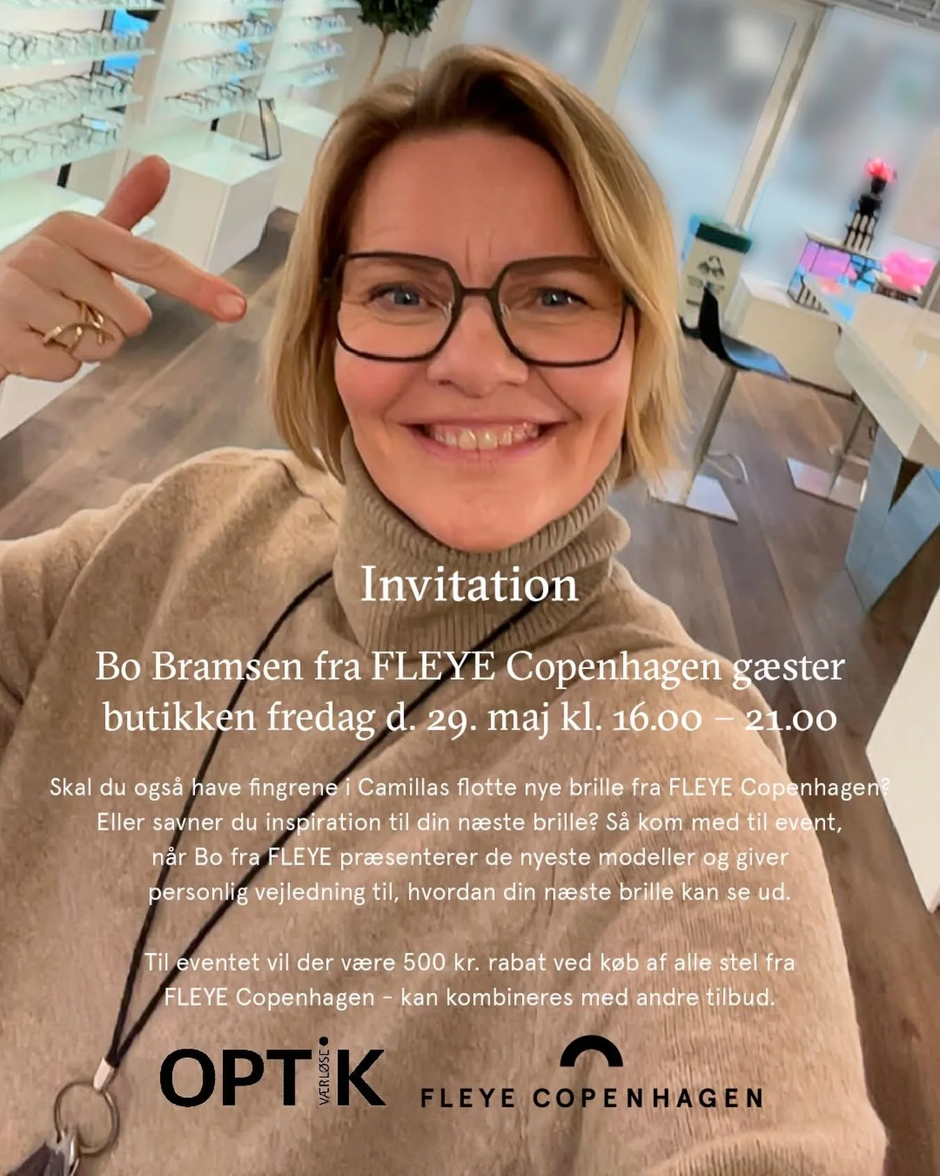 ✨ AFTEN&Aring;BENT HOS V&AElig;RL&Oslash;SE OPTIK ✨

Dr&oslash;mmer du om nye briller? 🤓 Eller mangler du inspiration til dit n&aelig;ste look?

📅 Fredag d. 29. maj kl. 16.00&ndash;21.00 f&aring;r vi bes&oslash;g af Bo fra @fleyecopenhagen, som pr&