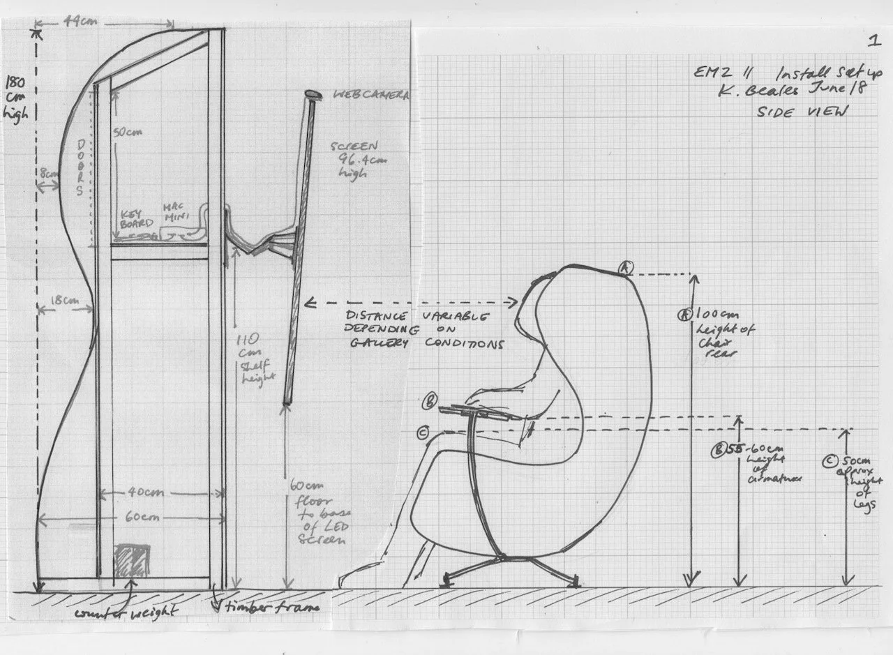 Preparatory work for 'Entering the Machine Zone II' (2018) Study for seating, Katriona Beales
