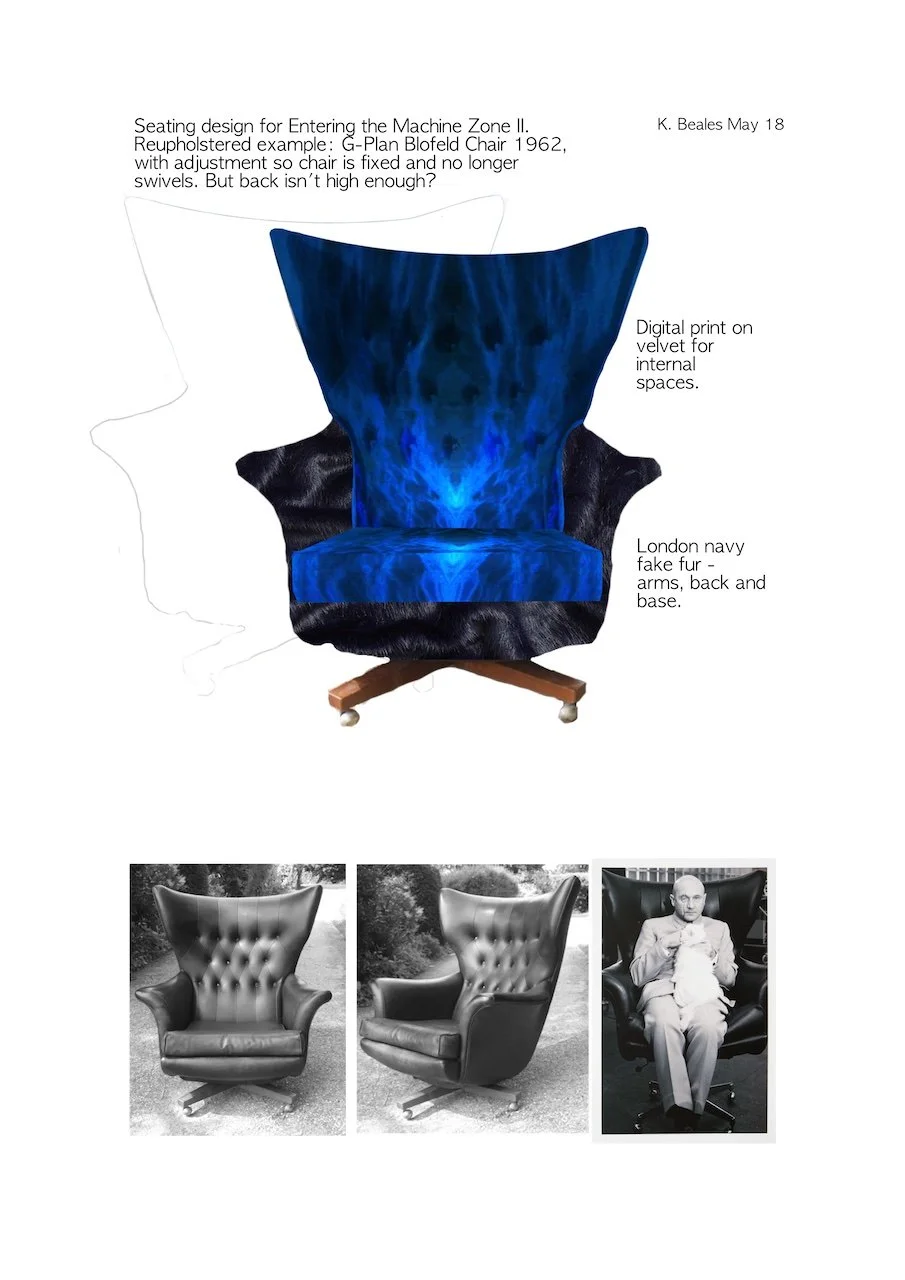 Preparatory work for 'Entering the Machine Zone II' (2018) Study for seating, Katriona Beales
