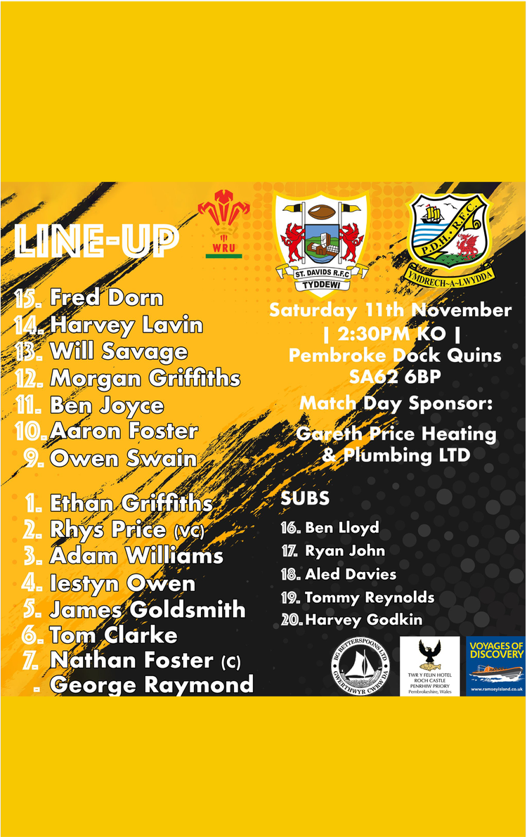 Senior XV vs Pembroke Dock Quinns