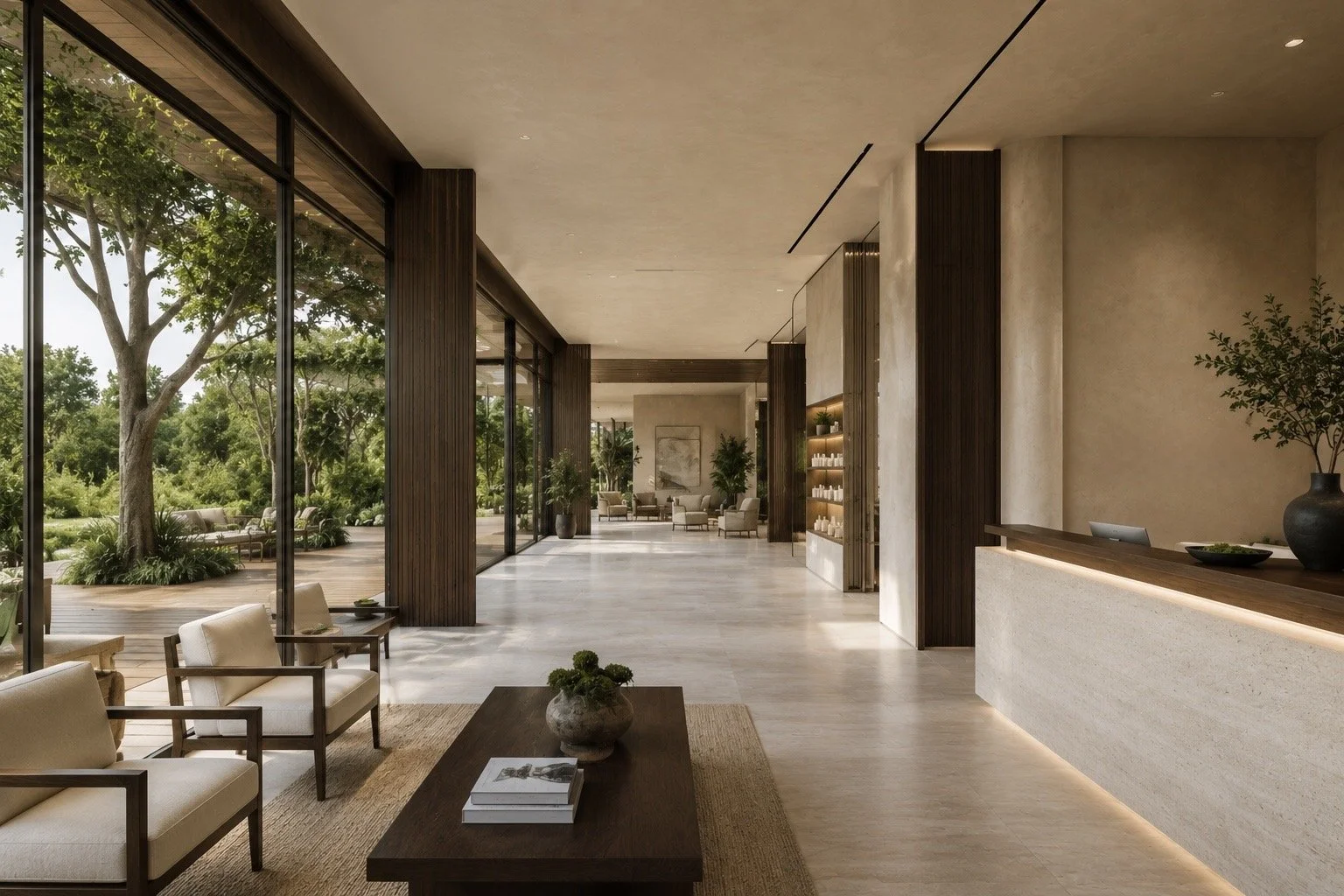 Luxury concierge medical clinic interior designed by Austin Texas design-build firm featuring modern wellness architecture and upscale patient experience
