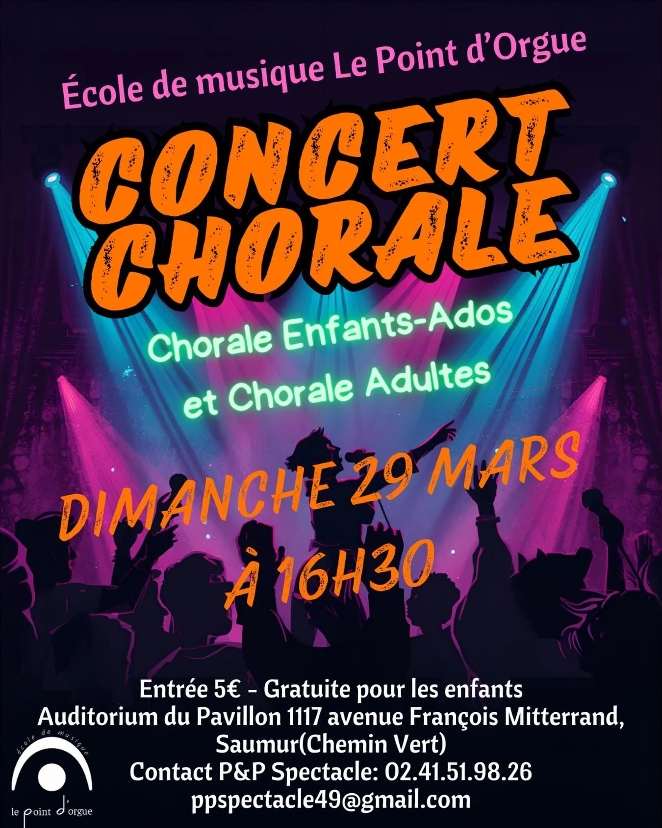 Concert des chorales de l&rsquo;&eacute;cole.
#lepointdorguesaumur #ecoledemusiquesaumur #chorale #saumur #concert