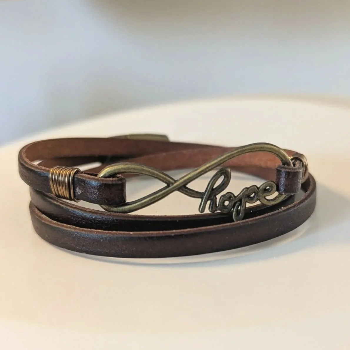 Leather Hope Bracelet