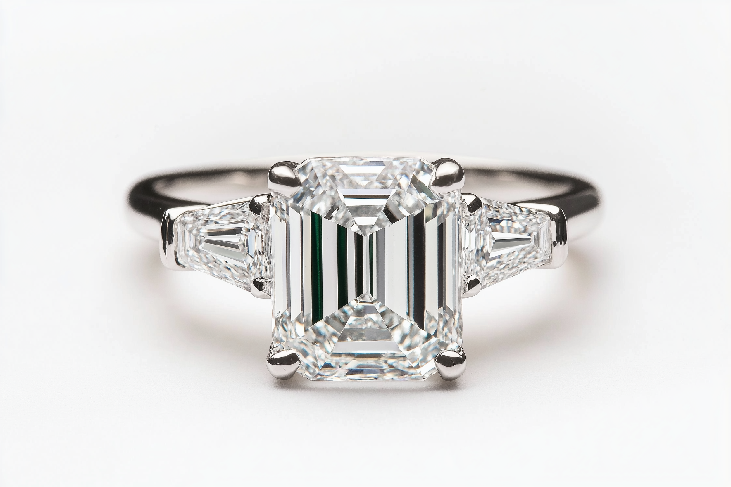 Eine elegante Diamant-Ring auf weißem Hintergrund.