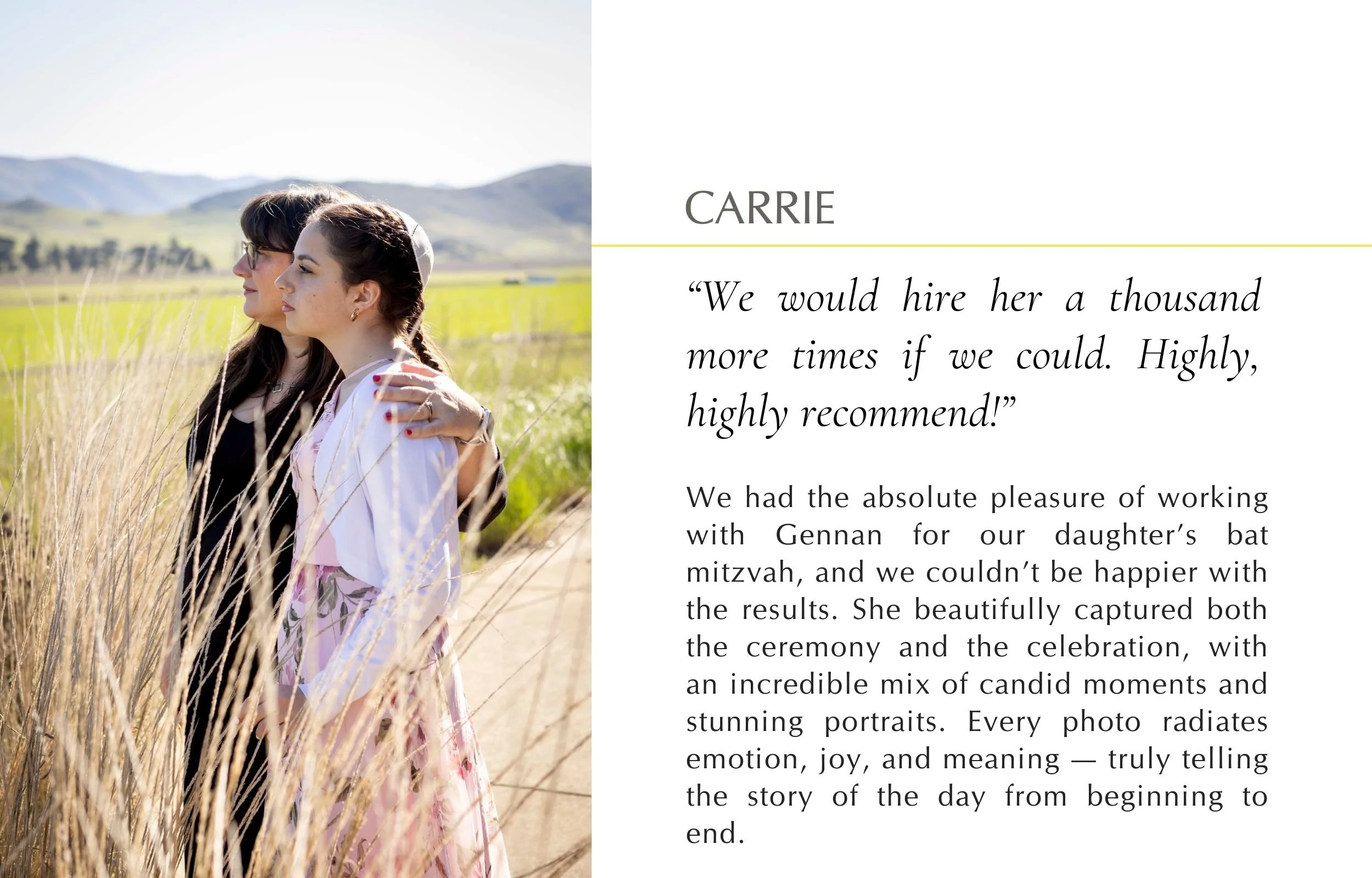 “We would hire her a thousand more times if we could. Highly, highly recommend!”