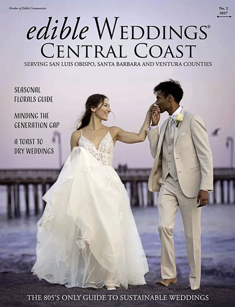 Featured on the Cover of Edible Weddings Central Coast 2026-2027 Issue