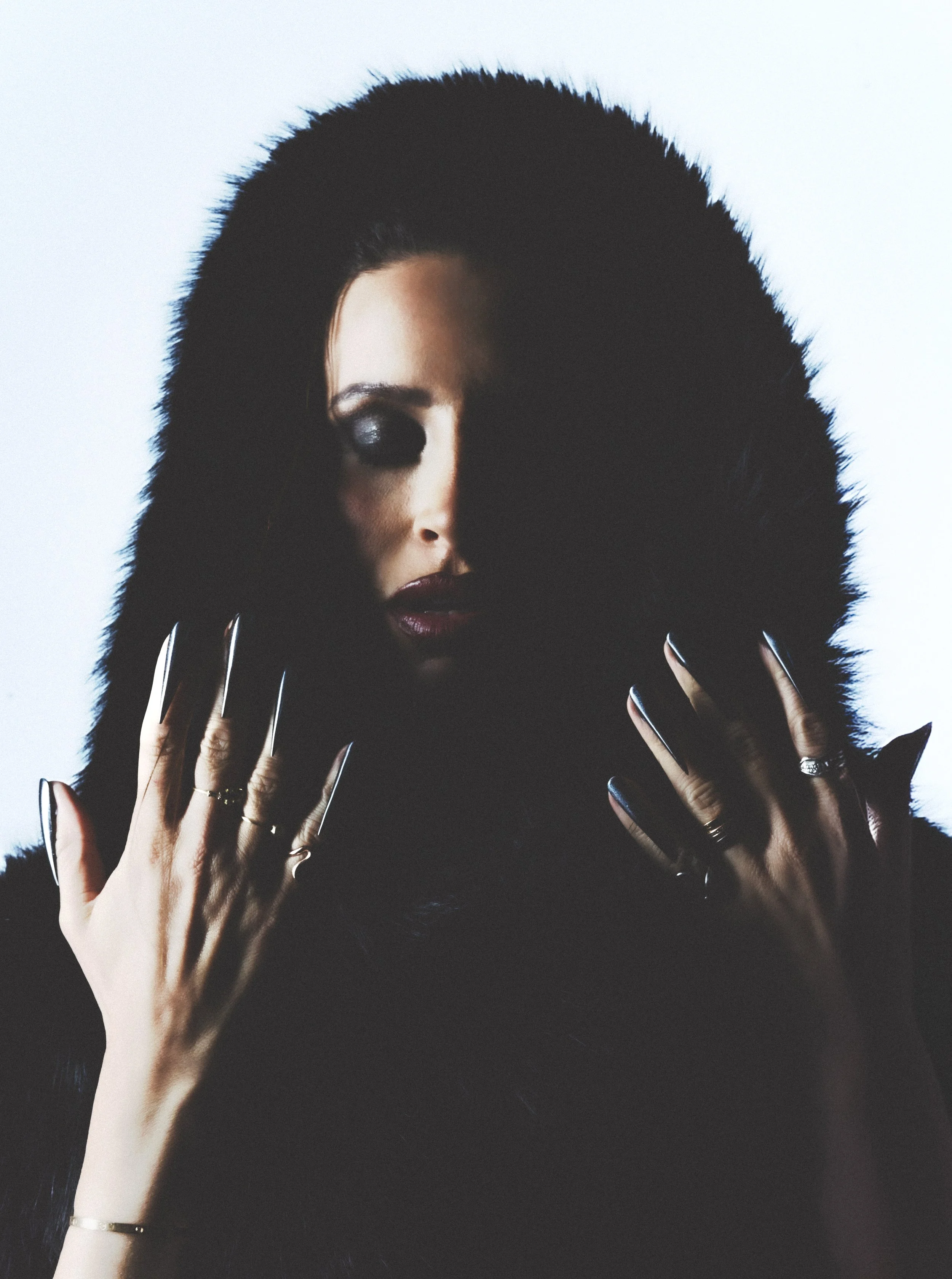 Image left and Right, Ferne wears: 
Skirt: Dries Van Noten
Top: Stylist’s own
Bracelet: Rat Betty
Shoes: Marc Jacobs
Earrings: Frou York