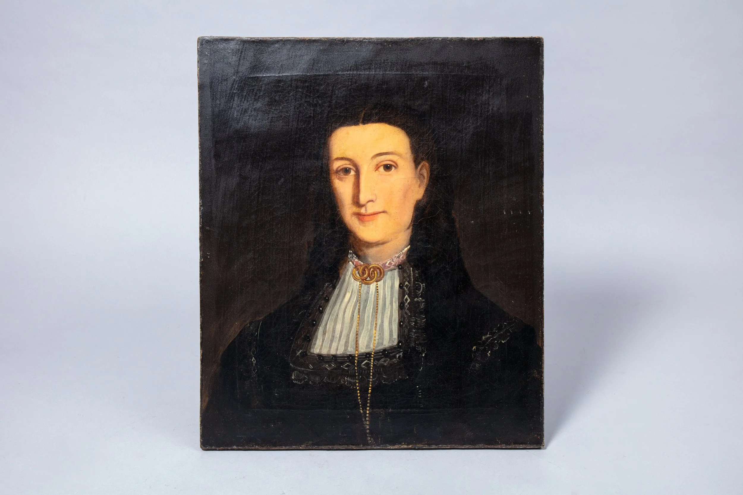 Oil on canvas, portrait of a spanish woman around 1850